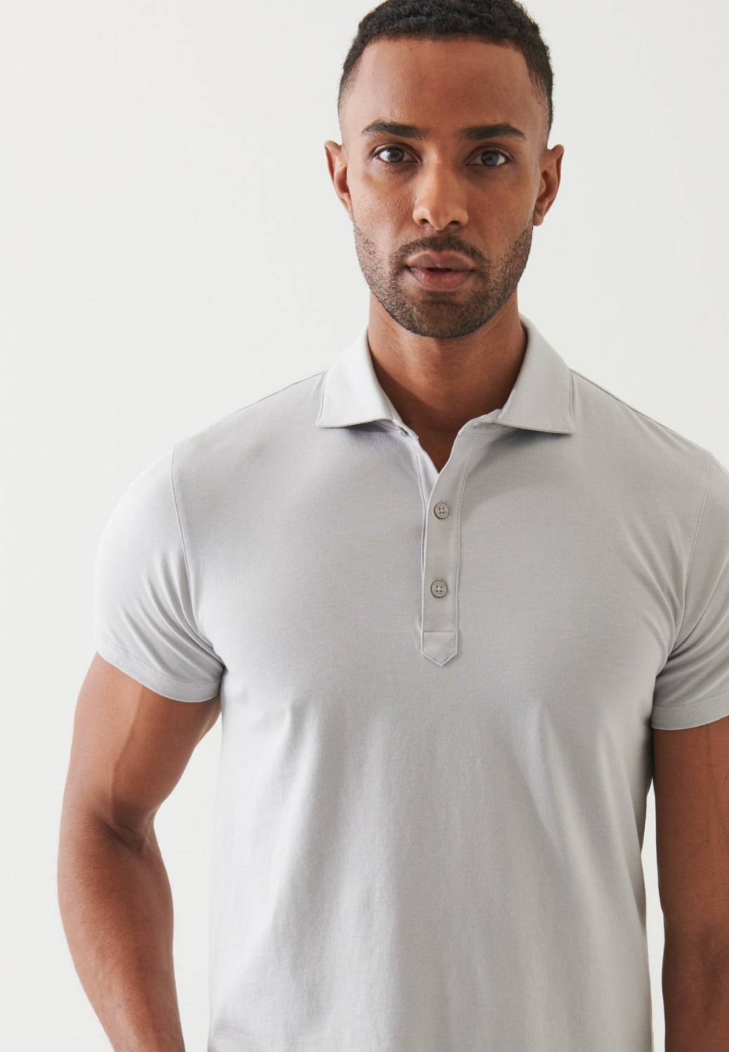 Organic Pima Cotton Polo Shirt-M-LIGHT GREY-PATRICK ASSARAF-Levy's Clothier