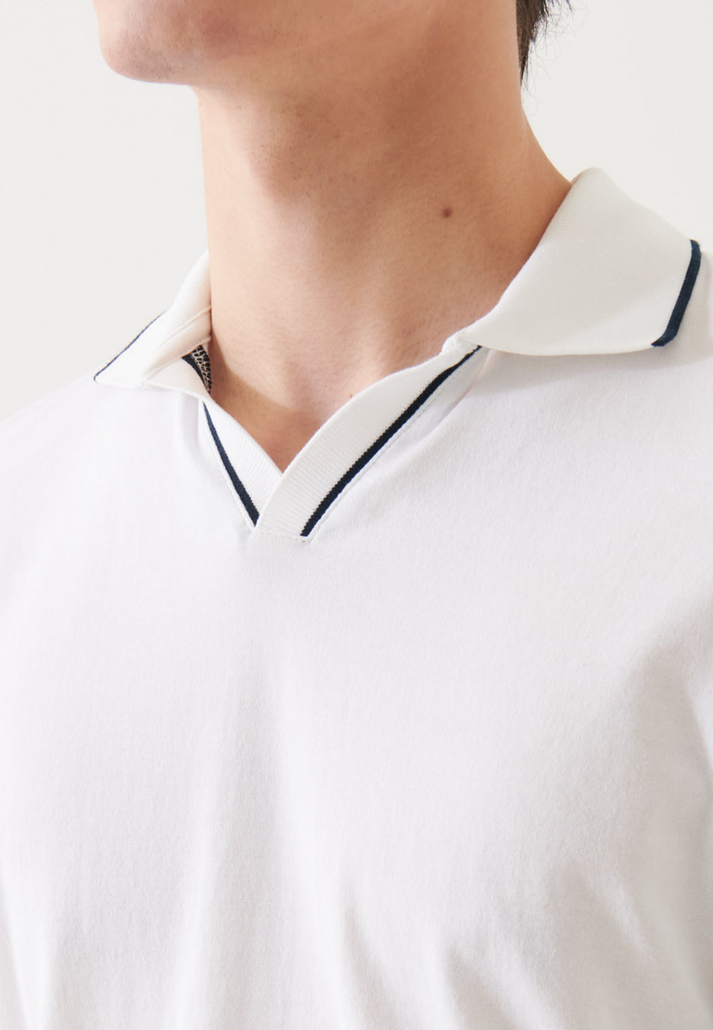 Mercerized Pima Cotton Tipped Open Polo-M-MIDNIGHT-PATRICK ASSARAF-Levy's Clothier