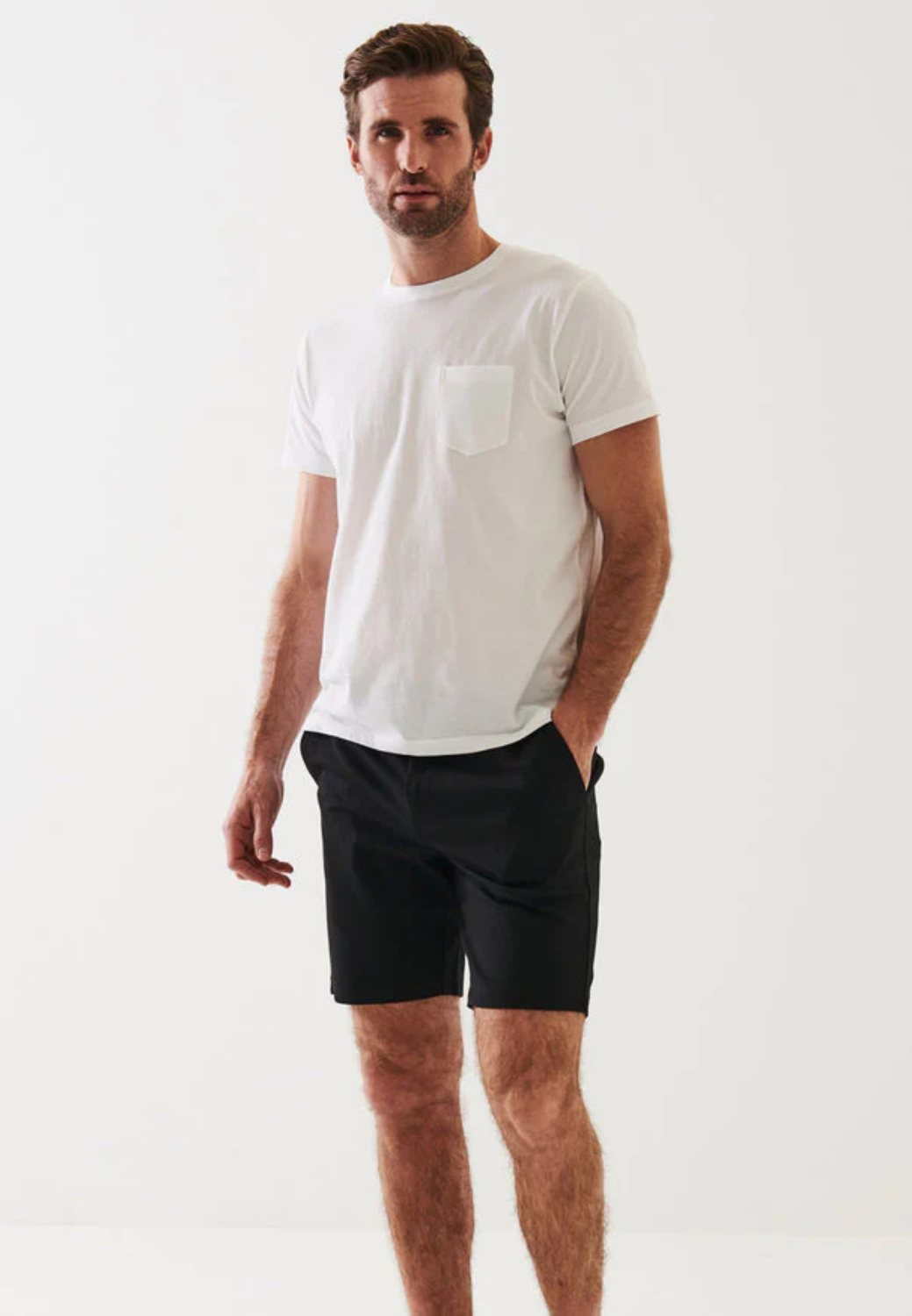 Active Elastic Slim Fit Above-Knee Shorts-S-CANVAS-PATRICK ASSARAF-Levy's Clothier