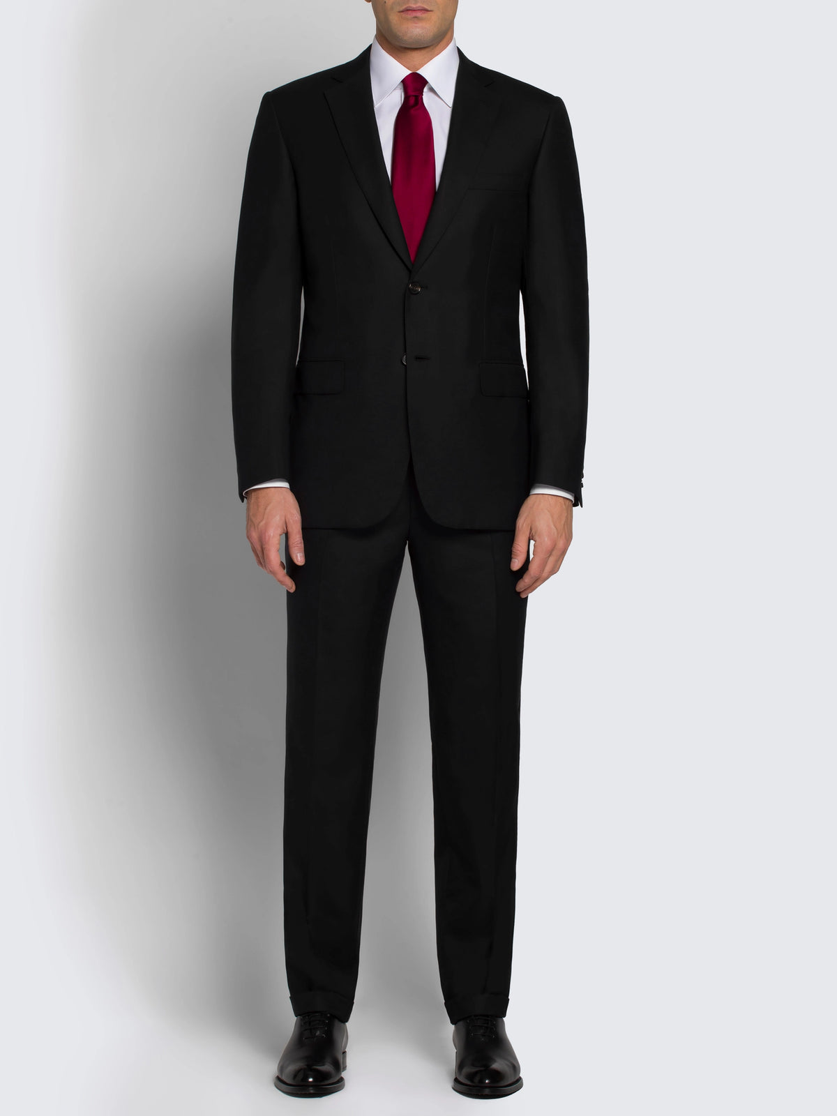 Super 160's Wool Brunico Suit - Black