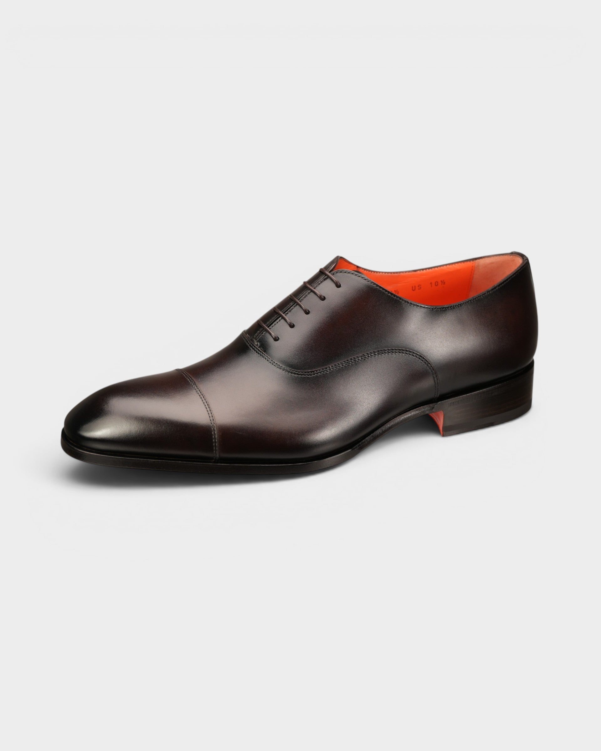 Racer Dress Oxford-7 D-Dark Brown-Santoni-Levy's Clothier