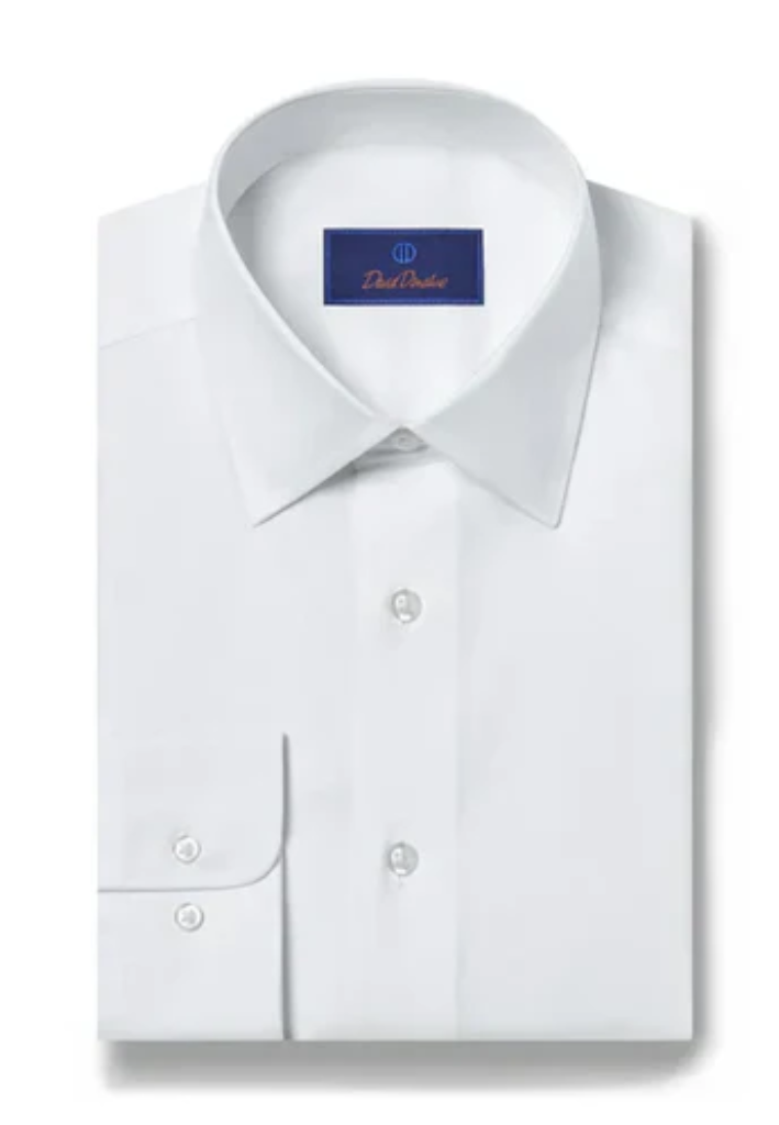 White Dress Shirt - Super Fine Twill, Regular Fit-16-34/5-DAVID DONAHUE-Levy's Clothier