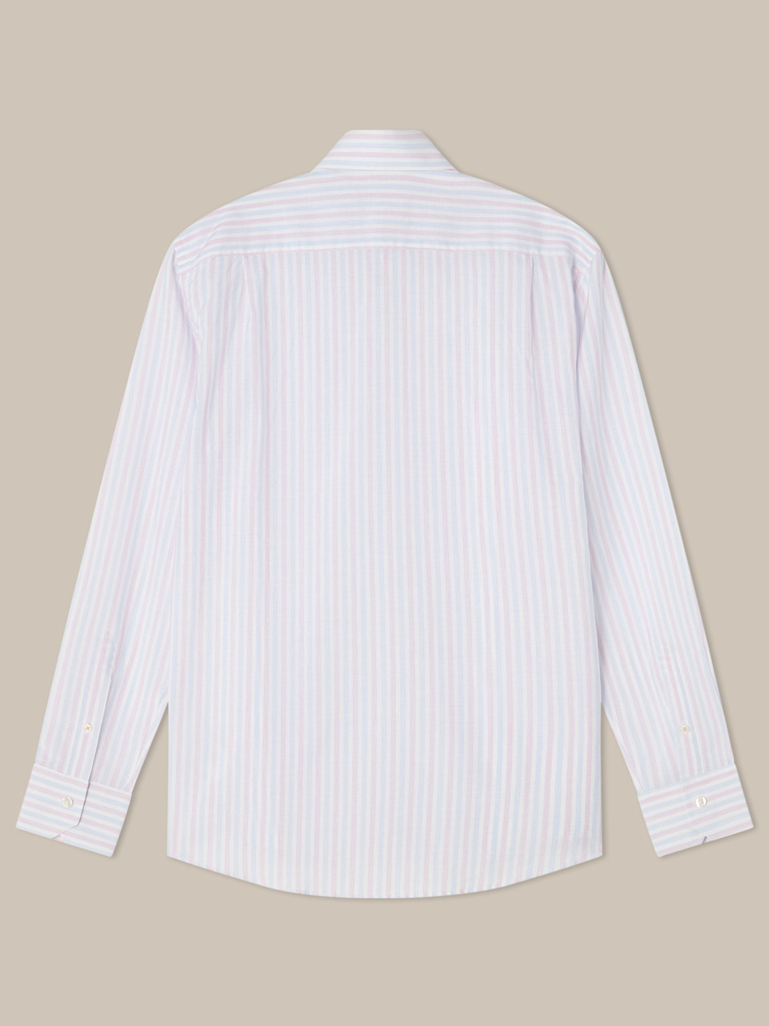 Reynolds Blue Multi Thin Stripe Cotton Linen Blend Shirt in Contemporary Fit-16-RASPBERRY-ROBERT TALBOTT-Levy's Clothier
