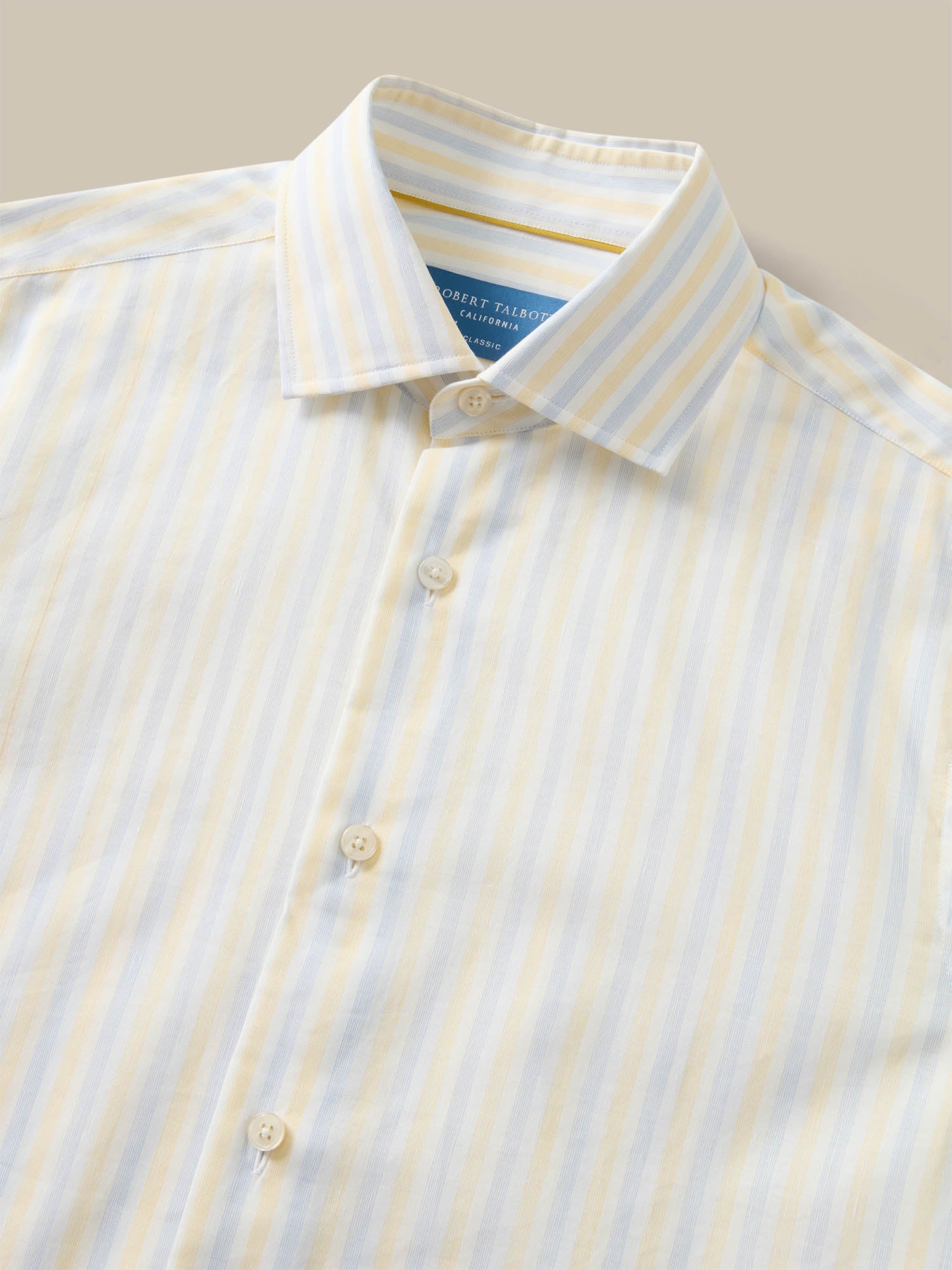 Reynolds Blue Multi Thin Stripe Cotton Linen Blend Shirt in Contemporary Fit-16-RASPBERRY-ROBERT TALBOTT-Levy's Clothier