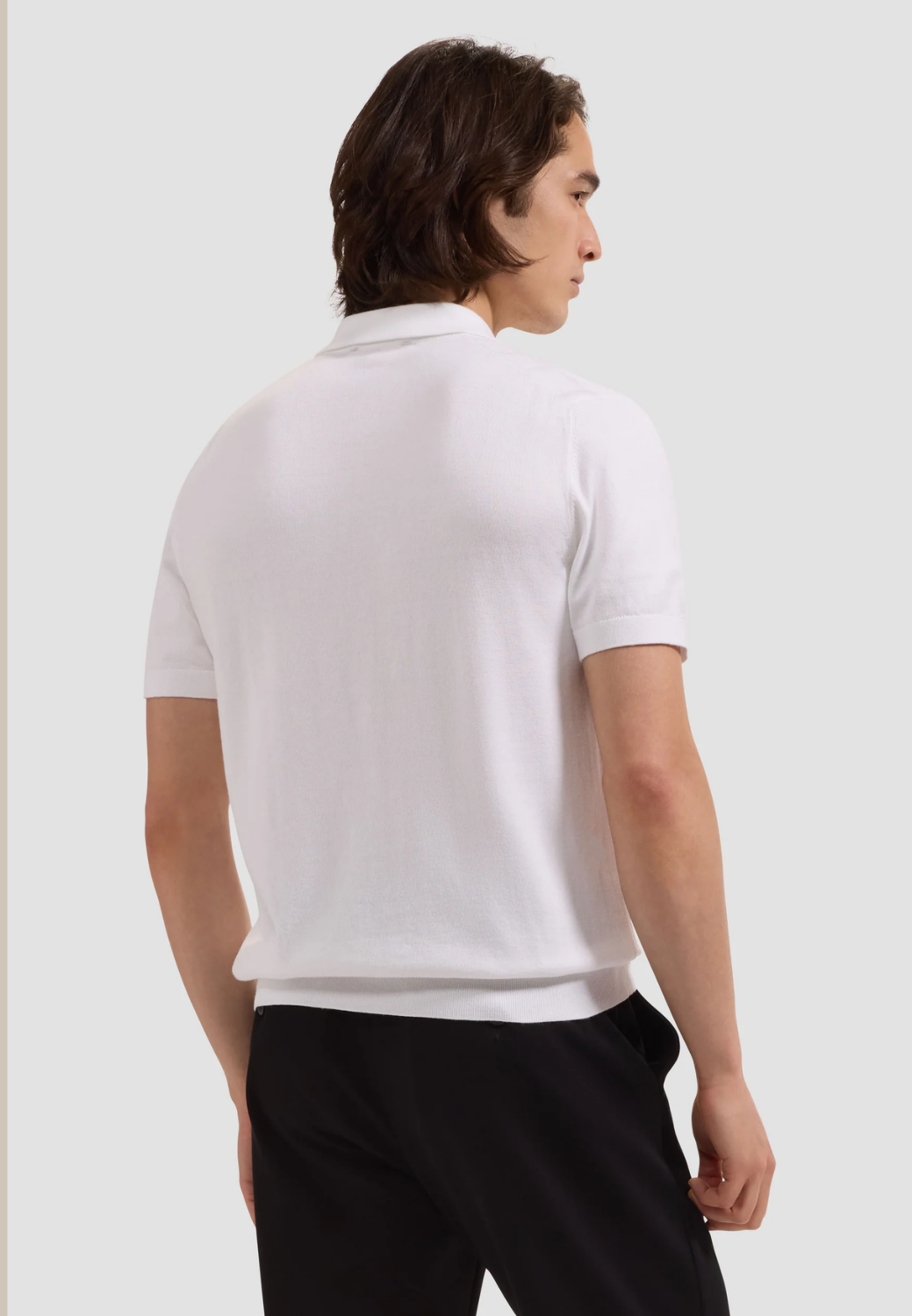 Textured Grid Short-Sleeve Polo Sweater-M-WHITE-BUGATCHI-Levy's Clothier