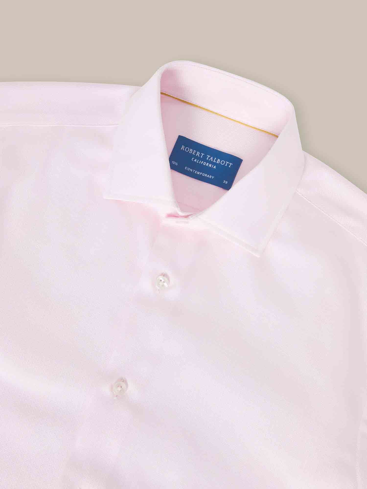 Reynolds Contemporary French Cuff Herringbone Shirt - Pink-15-PINK-ROBERT TALBOTT-Levy's Clothier
