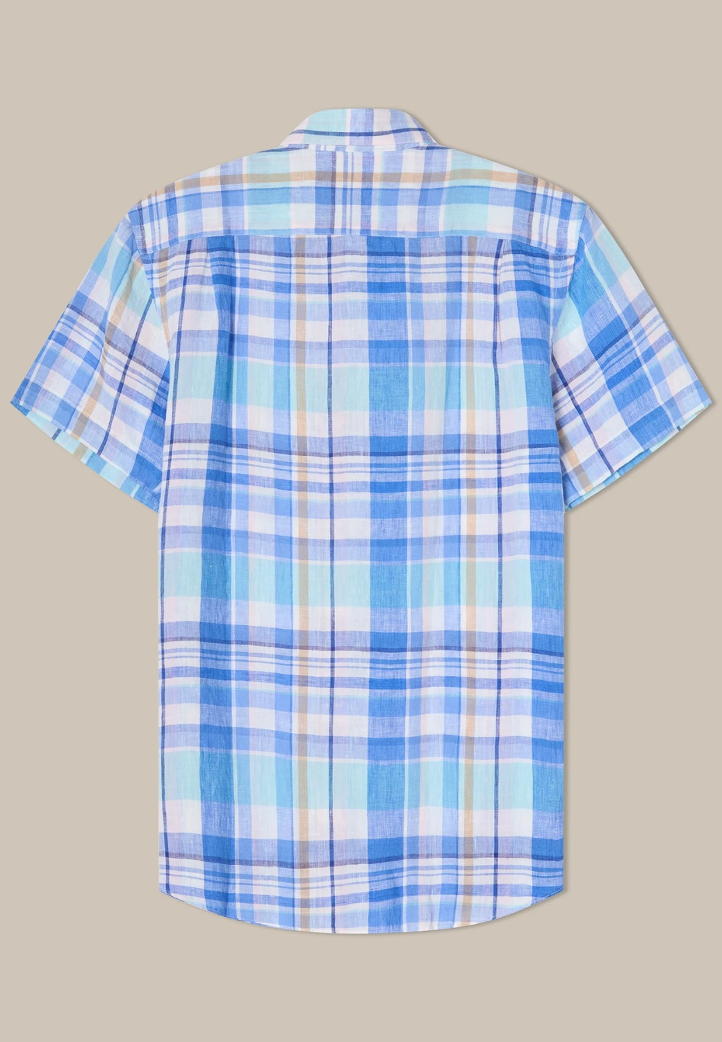 Morgan Plaid Linen Short Sleeve Shirt-S-PINK MULTI-ROBERT TALBOTT-Levy's Clothier