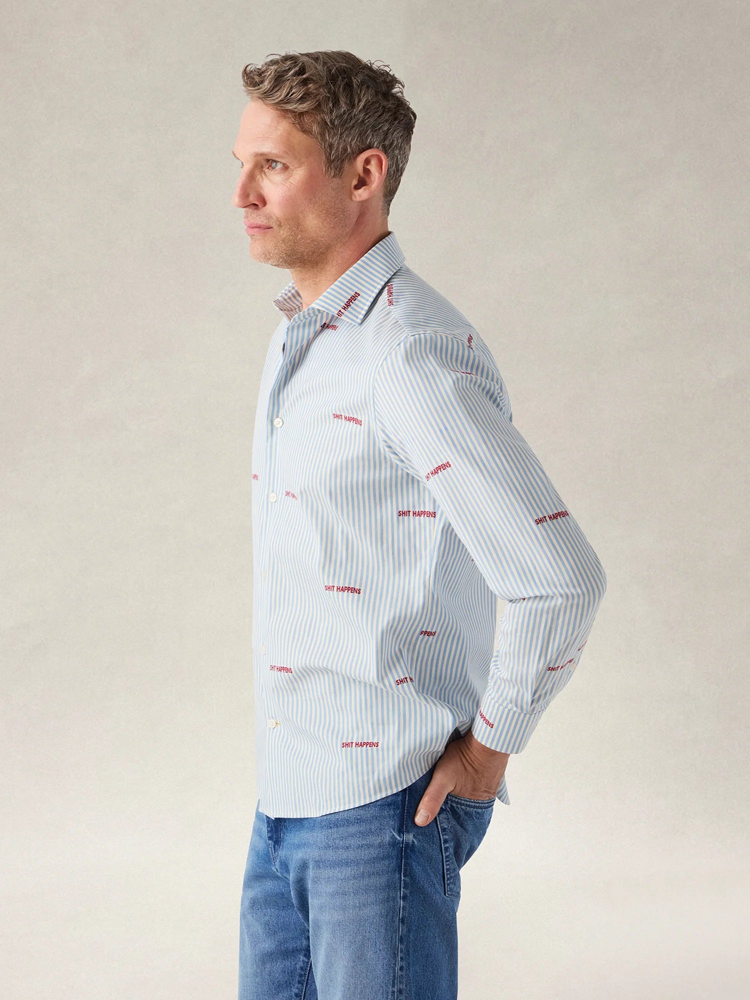 Reynolds Novelty Bengal Twill Shirt-S-LIGHT BLUE-ROBERT TALBOTT-Levy's Clothier