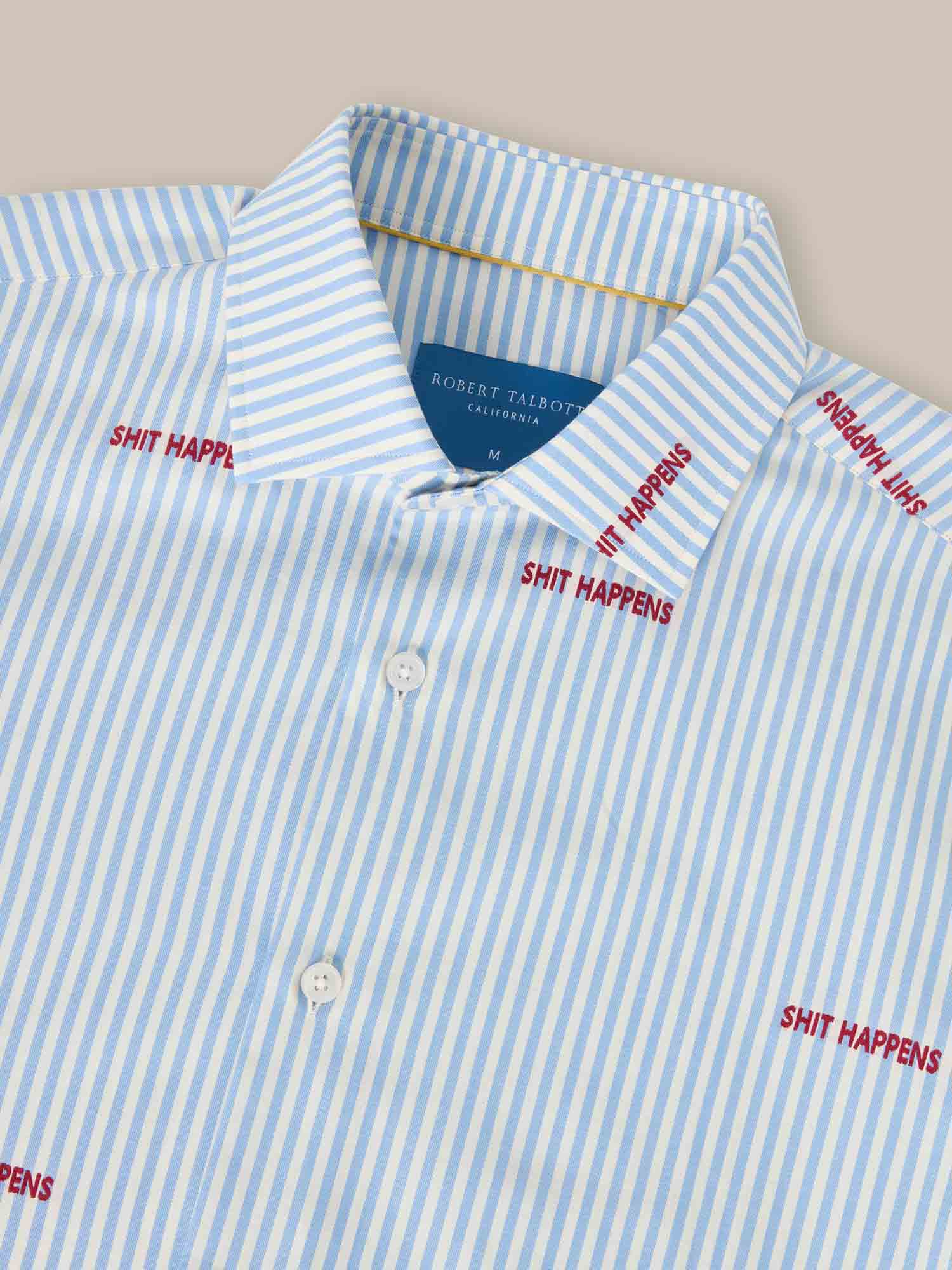 Reynolds Novelty Bengal Twill Shirt-S-LIGHT BLUE-ROBERT TALBOTT-Levy's Clothier