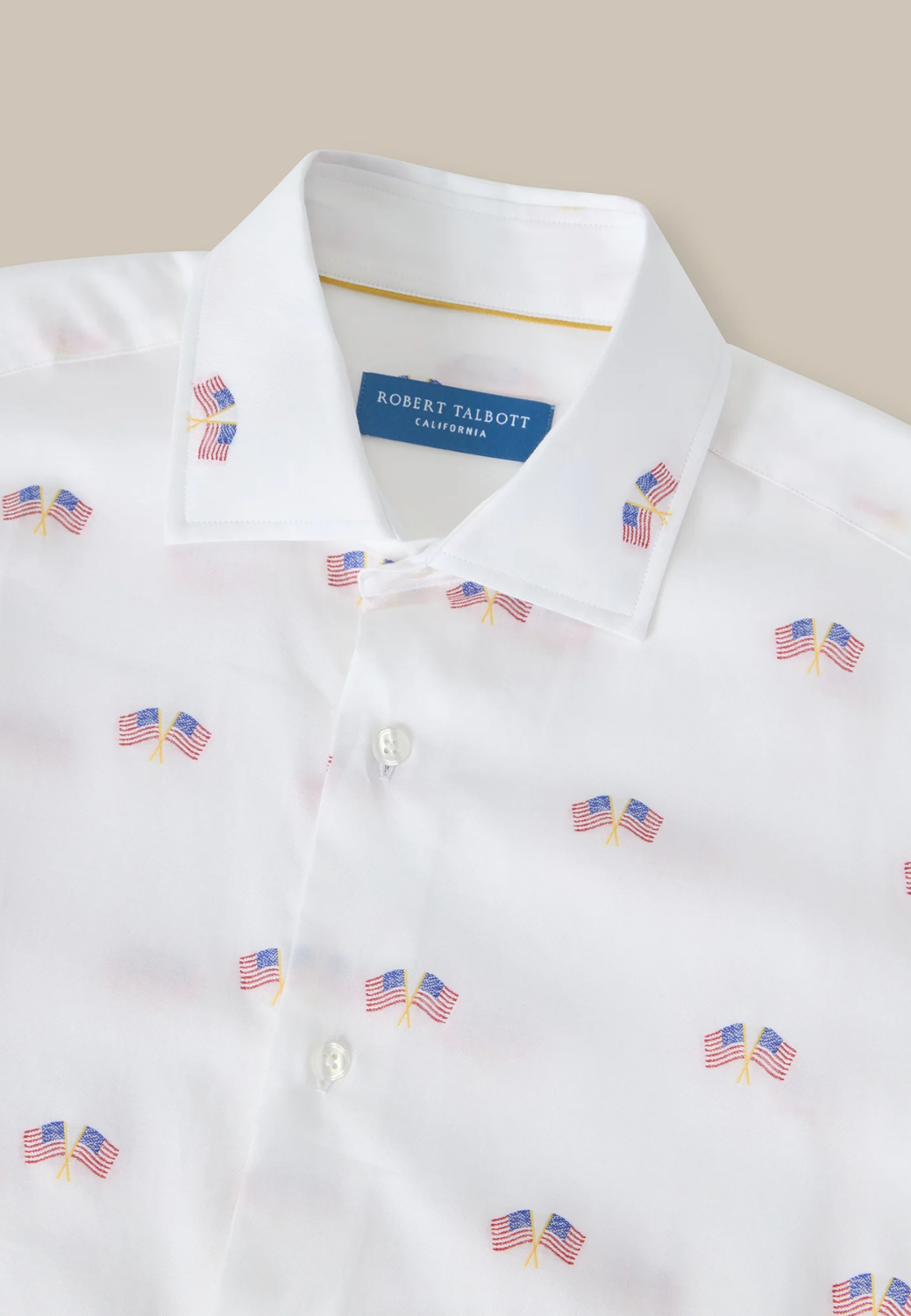 Reynolds Flag Fil Coupe Twill Shirt - White-S-WHITE-ROBERT TALBOTT-Levy's Clothier