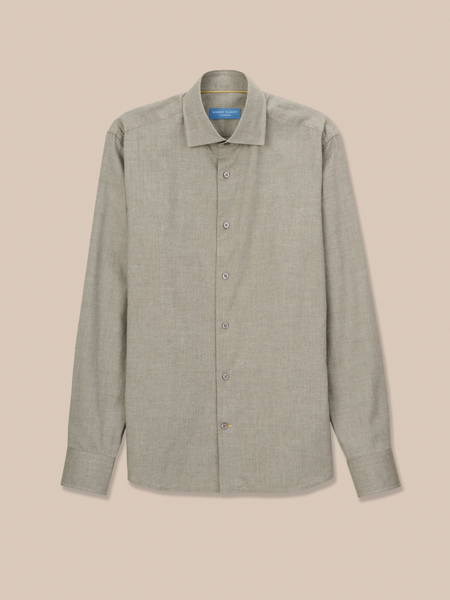 Reynolds Ultra Light Weight Brushed Herringbone Shirt-S-BLUE-ROBERT TALBOTT-Levy's Clothier