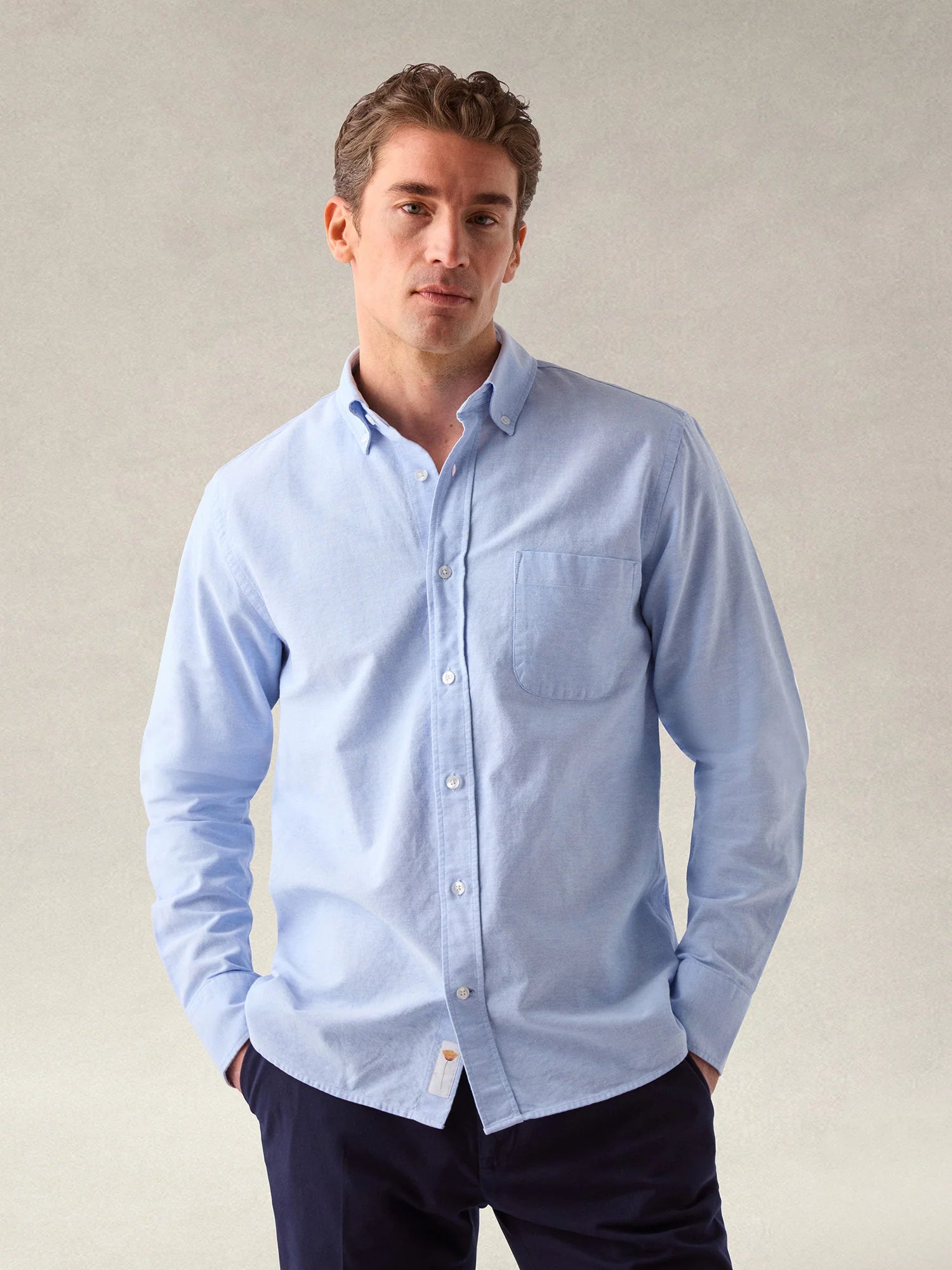 Harrison Button Down Oxford Shirt - Oxford Blue-M-BLUE-ROBERT TALBOTT-Levy's Clothier