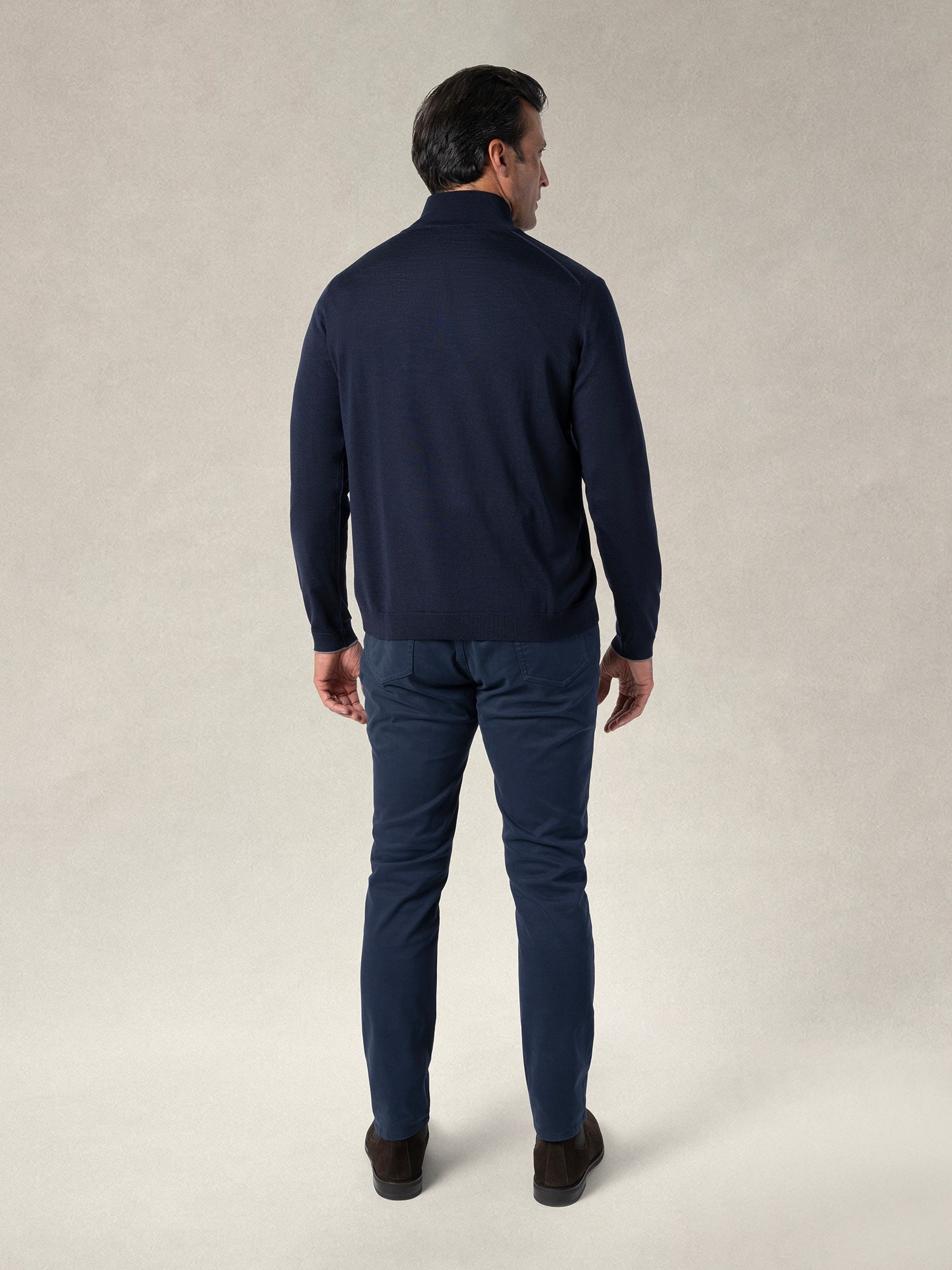 Eastwood Quarter Zip Sweater-M-SKY BLUE WITH NAVY TIPPING-ROBERT TALBOTT-Levy's Clothier