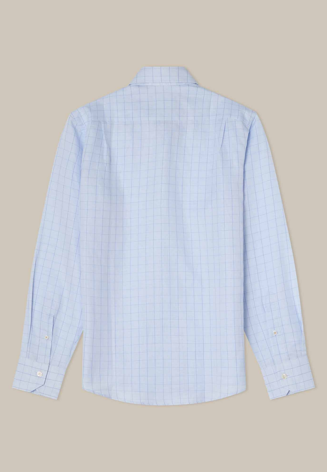 Reynolds Windowpane Cotton Linen Blend Shirt - Blue-S-BLUE-ROBERT TALBOTT-Levy's Clothier