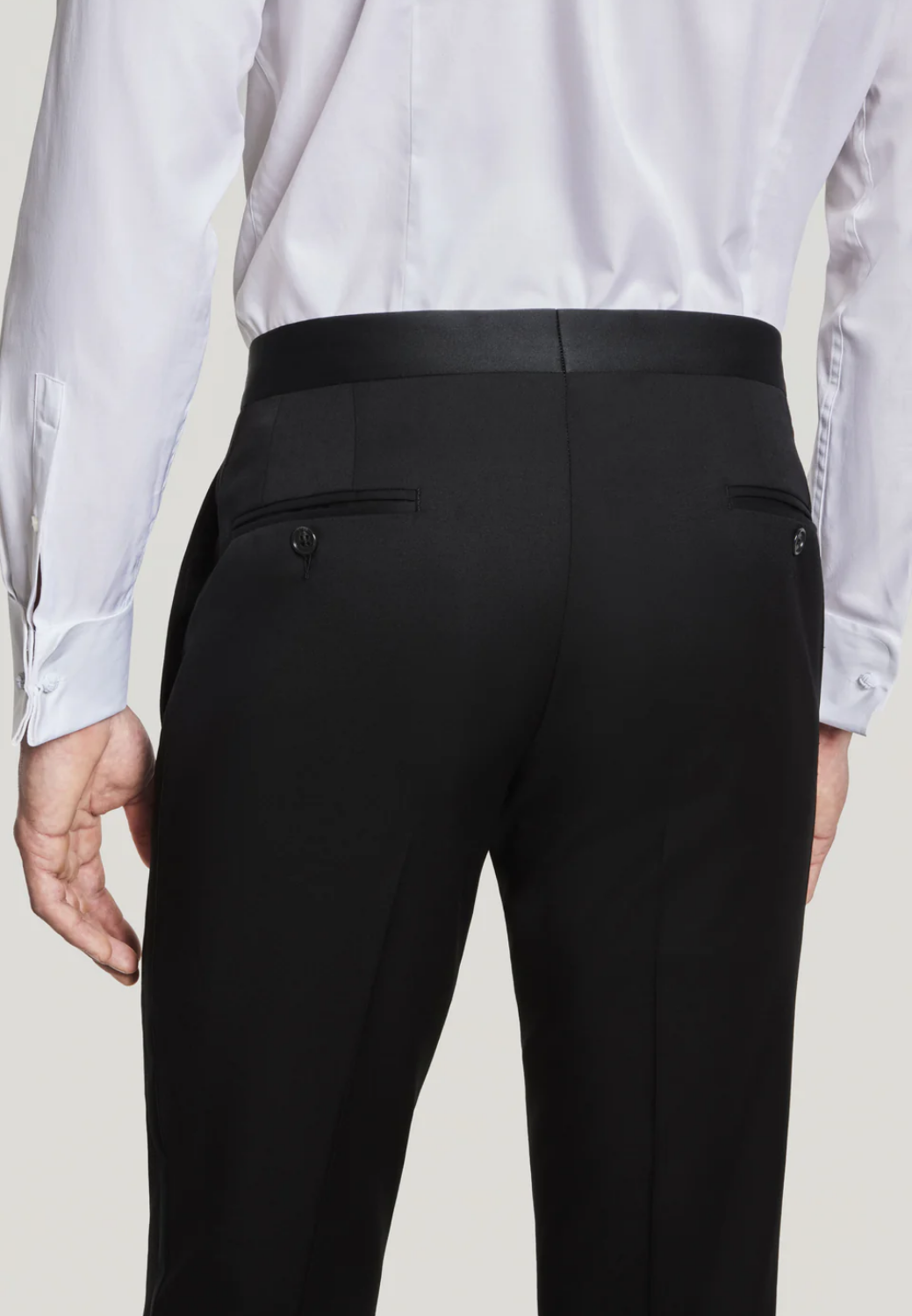 Black Solid Tuxedo Trouser-38-1/REG-JACK VICTOR-Levy's Clothier