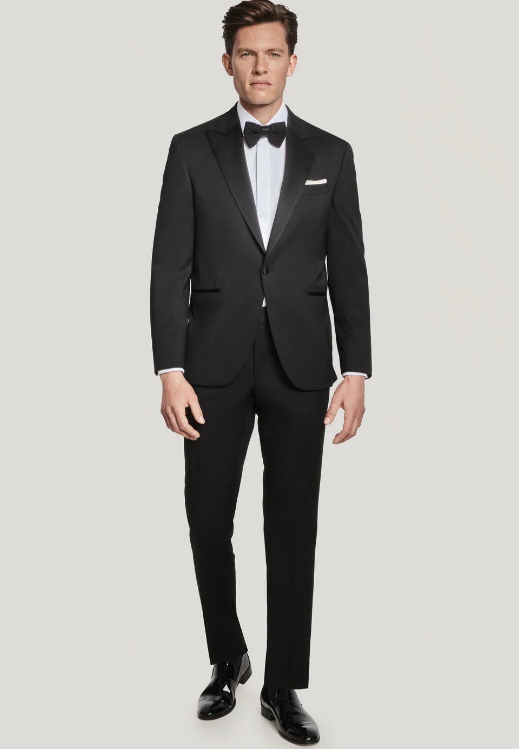 Super 130's Wool Solid Tuxedo Trouser-30-1/REG-JACK VICTOR-Levy's Clothier