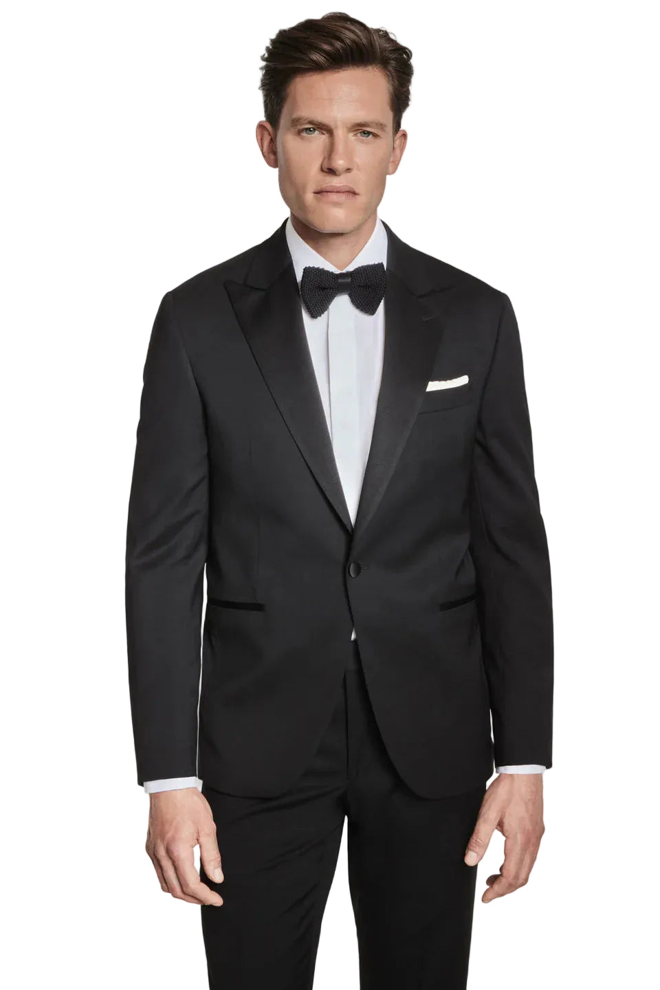 Jack Victor Elwood Peak Lapel Tuxedo Jacket - Black-42-1/REG-JACK VICTOR CLO-Levy's Clothier