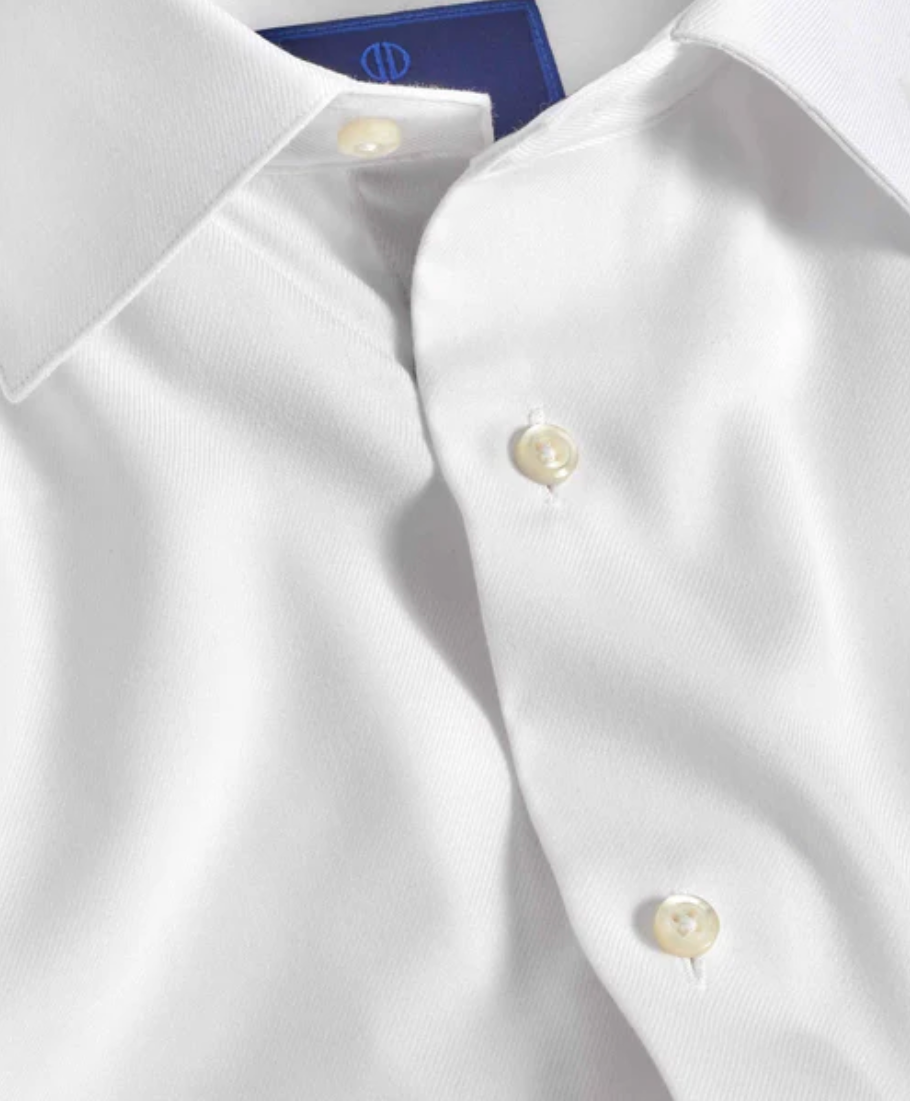 White Performance Shirt - Moisture-Wicking, Trim Fit-15-32/3-DAVID DONAHUE-Levy's Clothier