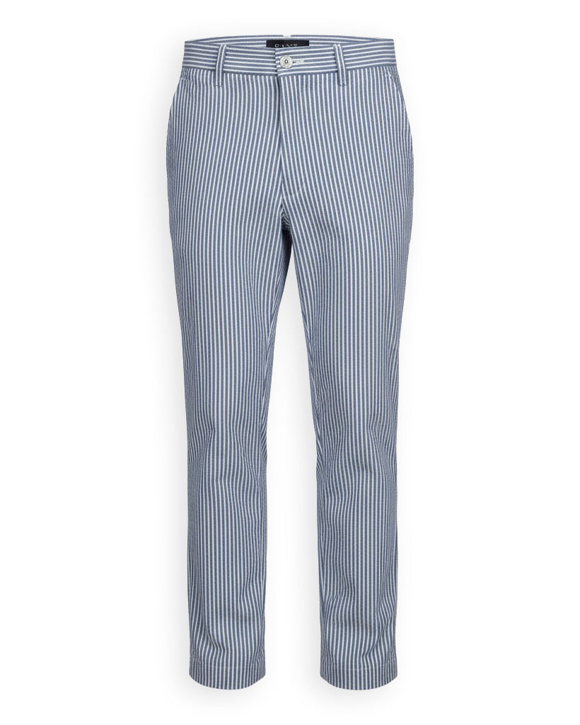 Blue/White Striped Seersucker Suit-36-1/REG-GILES & JASPER-Levy's Clothier