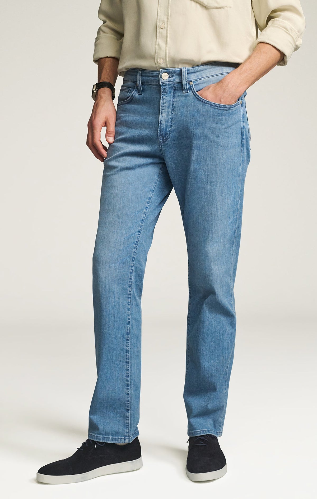 Charisma Relaxed Straight Jeans in Mid Blue Kona