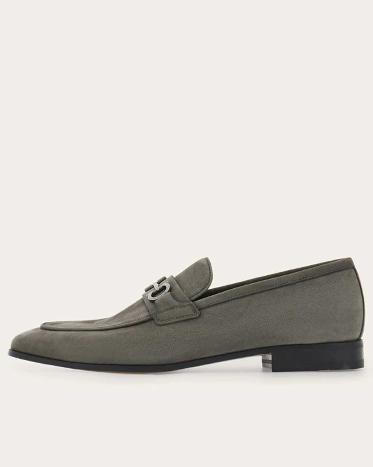 Balty Gancini Bit Loafer-7 E-Grey-FERRAGAMO-Levy's Clothier