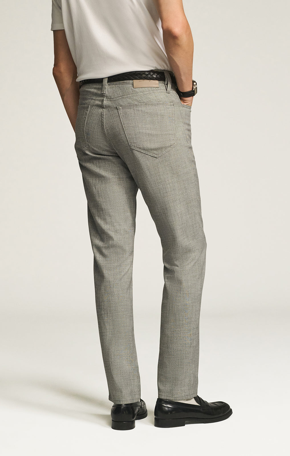 Charisma Relaxed Straight Pants in Grey Cross Twill