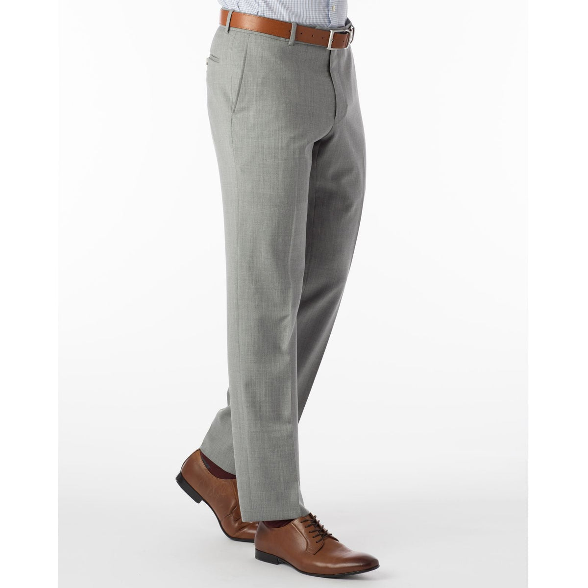 Super 120s Wool Gabardine Comfort-EZE Trouser in Pearl Grey