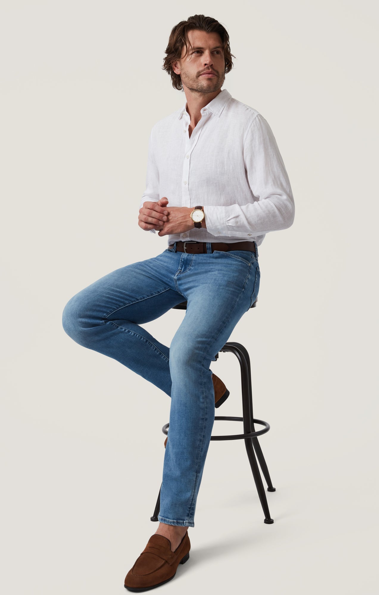 Charisma Relaxed Straight Jeans in Mid Brushed Organic Ultra-31-30"-34 HERITAGE-Levy's Clothier