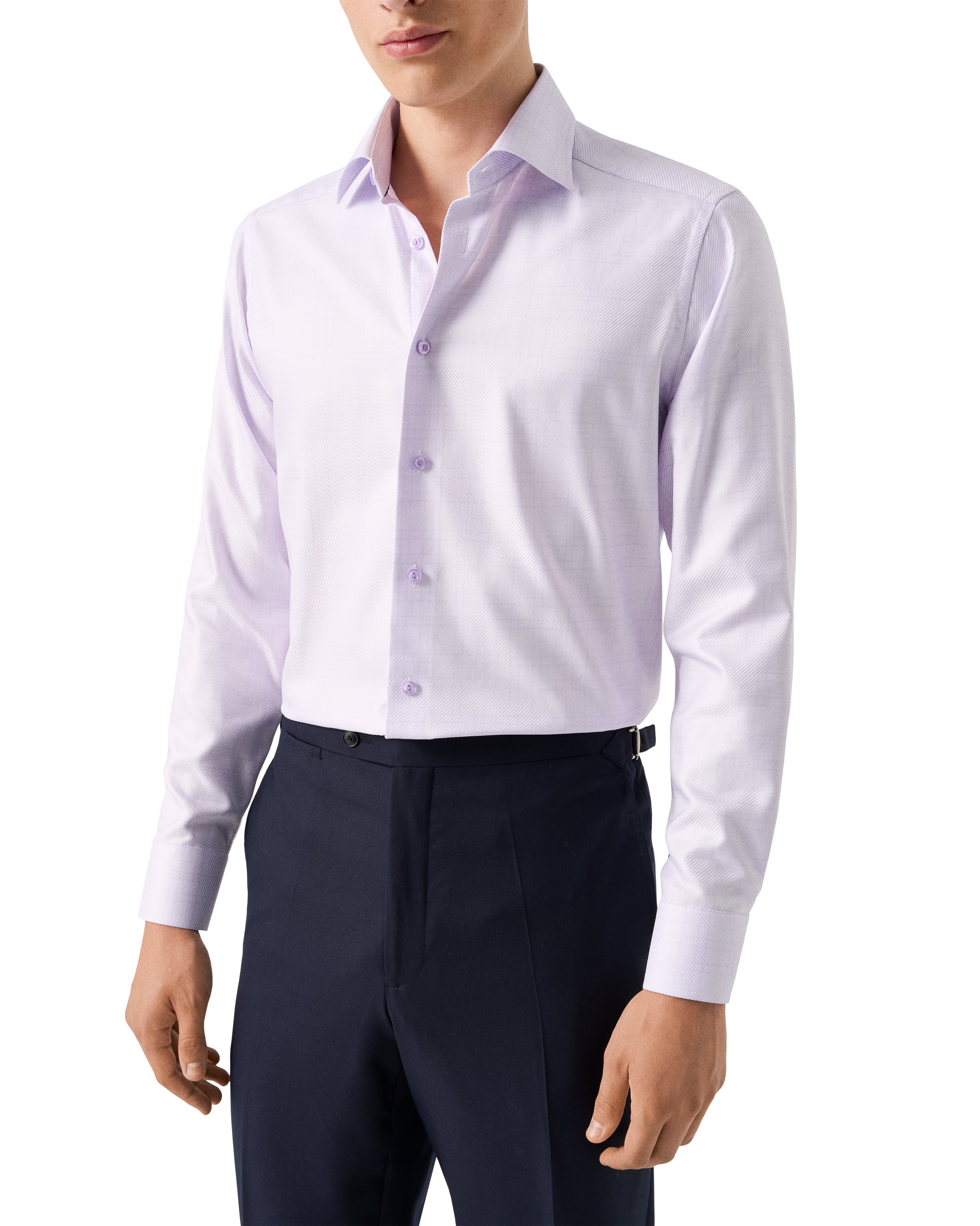 Contemporary Fit Checked King Twill Shirt-15.5-Purple-ETON OF SWEDEN-Levy's Clothier