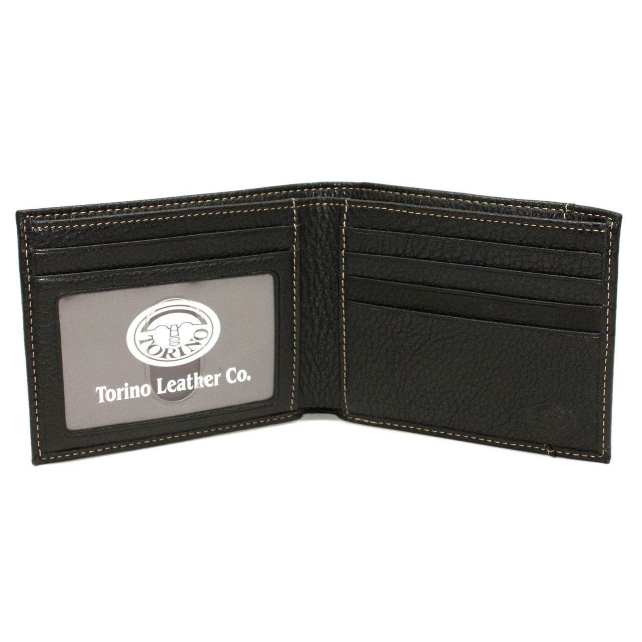 Italian Tumbled Glove Leather Billfolrd Wallet - Black-OS-BLACK-TORINO LEATHER-Levy's Clothier
