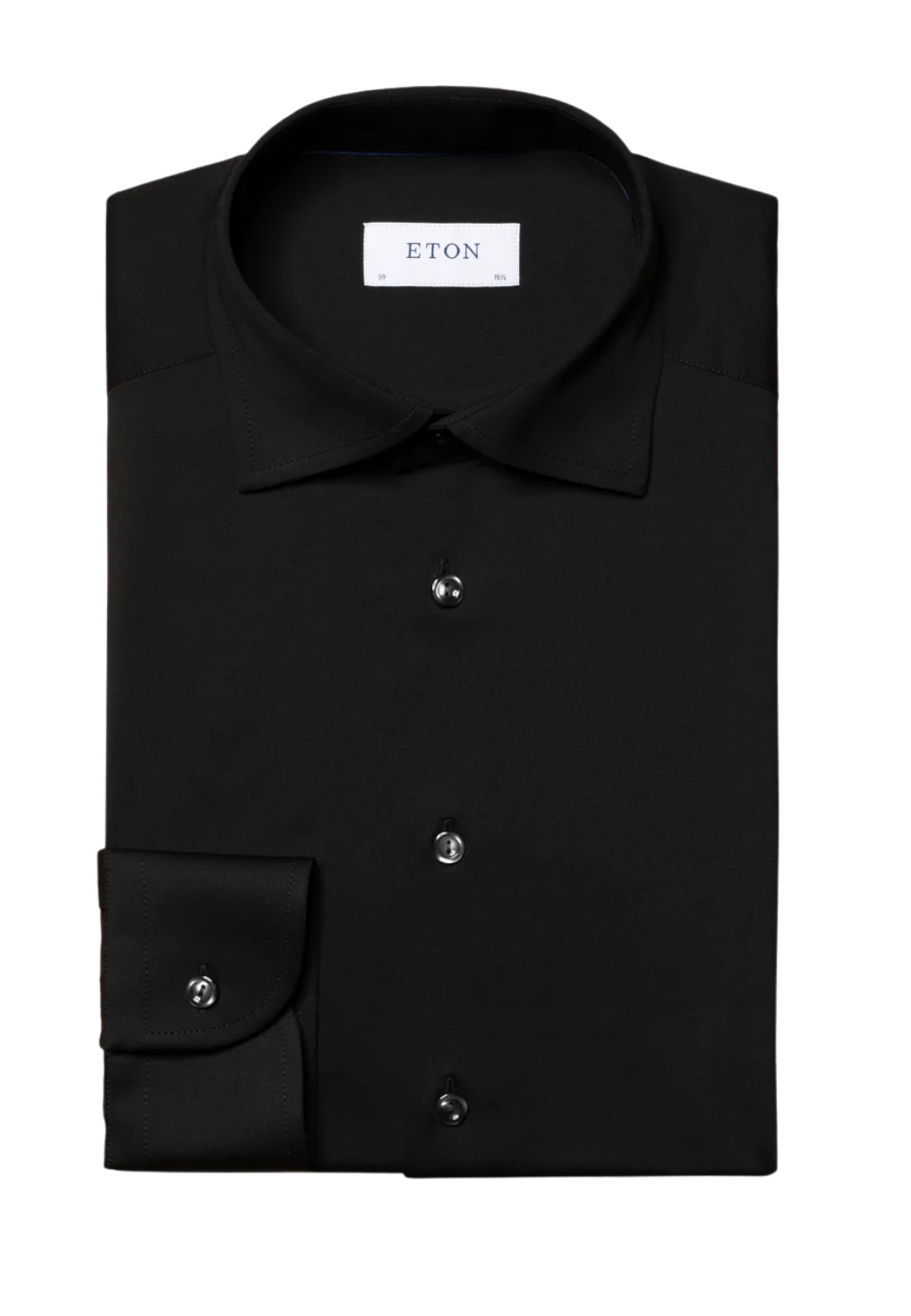 Solid Four-Way Stretch Shirt - Black-15.5-BLACK-ETON OF SWEDEN-Levy's Clothier