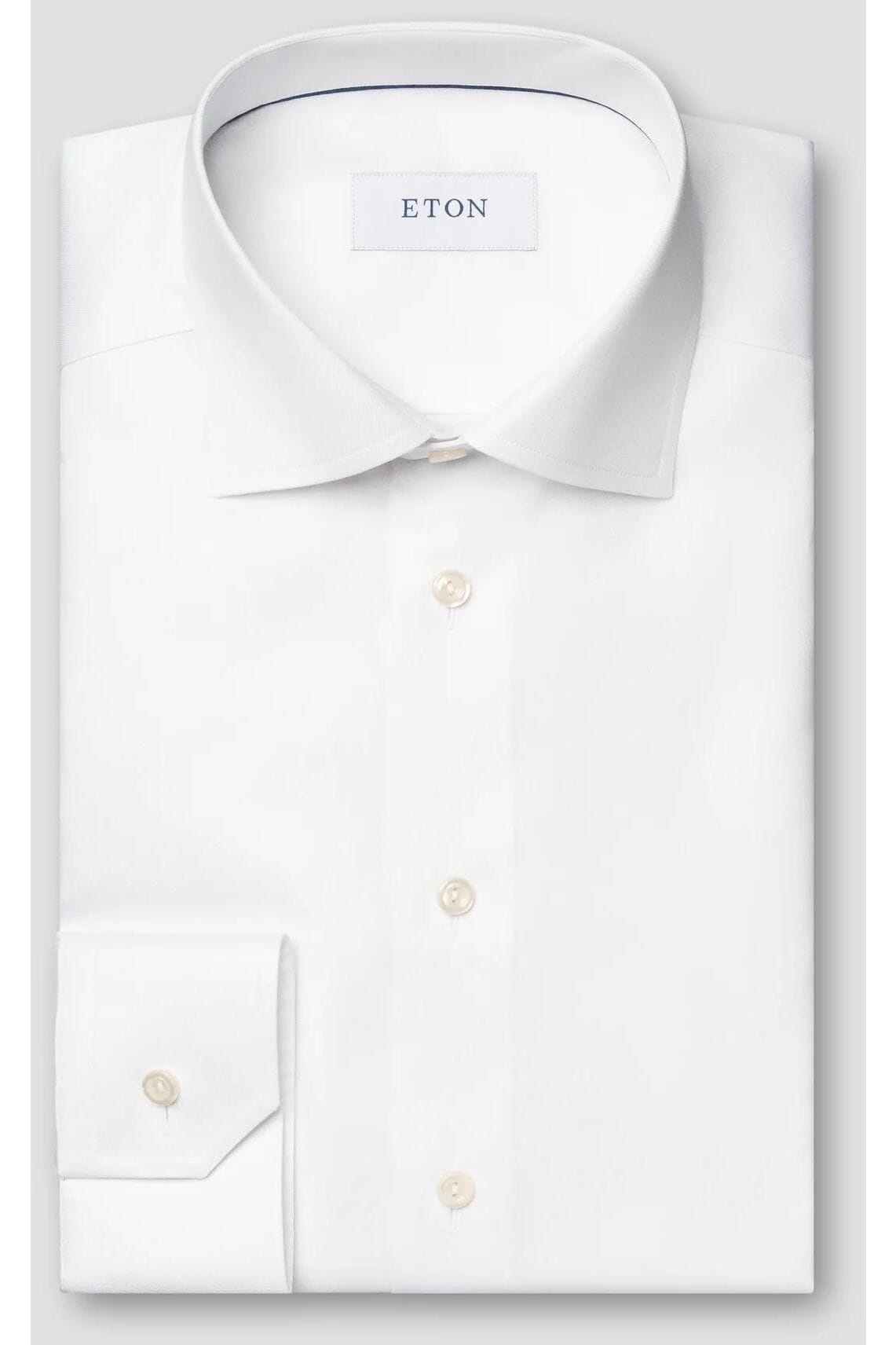 Eton Signature Twill Contemporary Fit Dress Shirt - White-19/48-CONT-ETON OF SWEDEN-Levy's Clothier