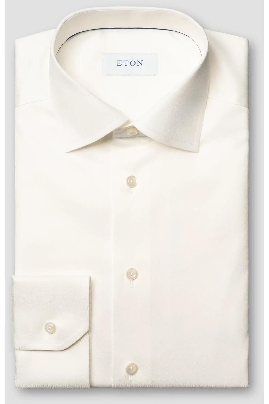 Eton Signature Twill Contemporary Fit Dress Shirt - Off-White-15.5/39-CONT-ETON OF SWEDEN-Levy's Clothier
