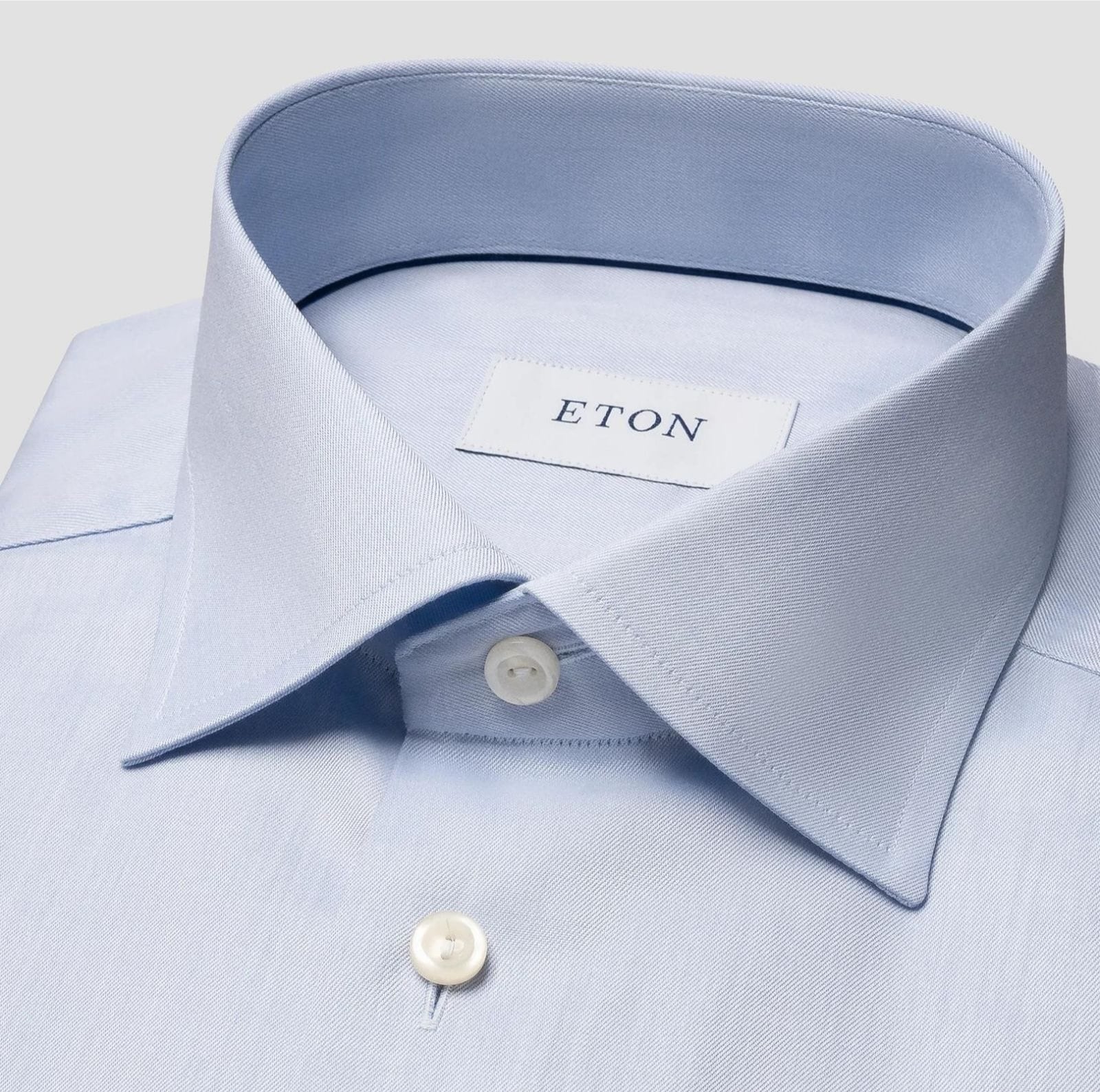 Contemporary Solid Twill Shirt - Blue