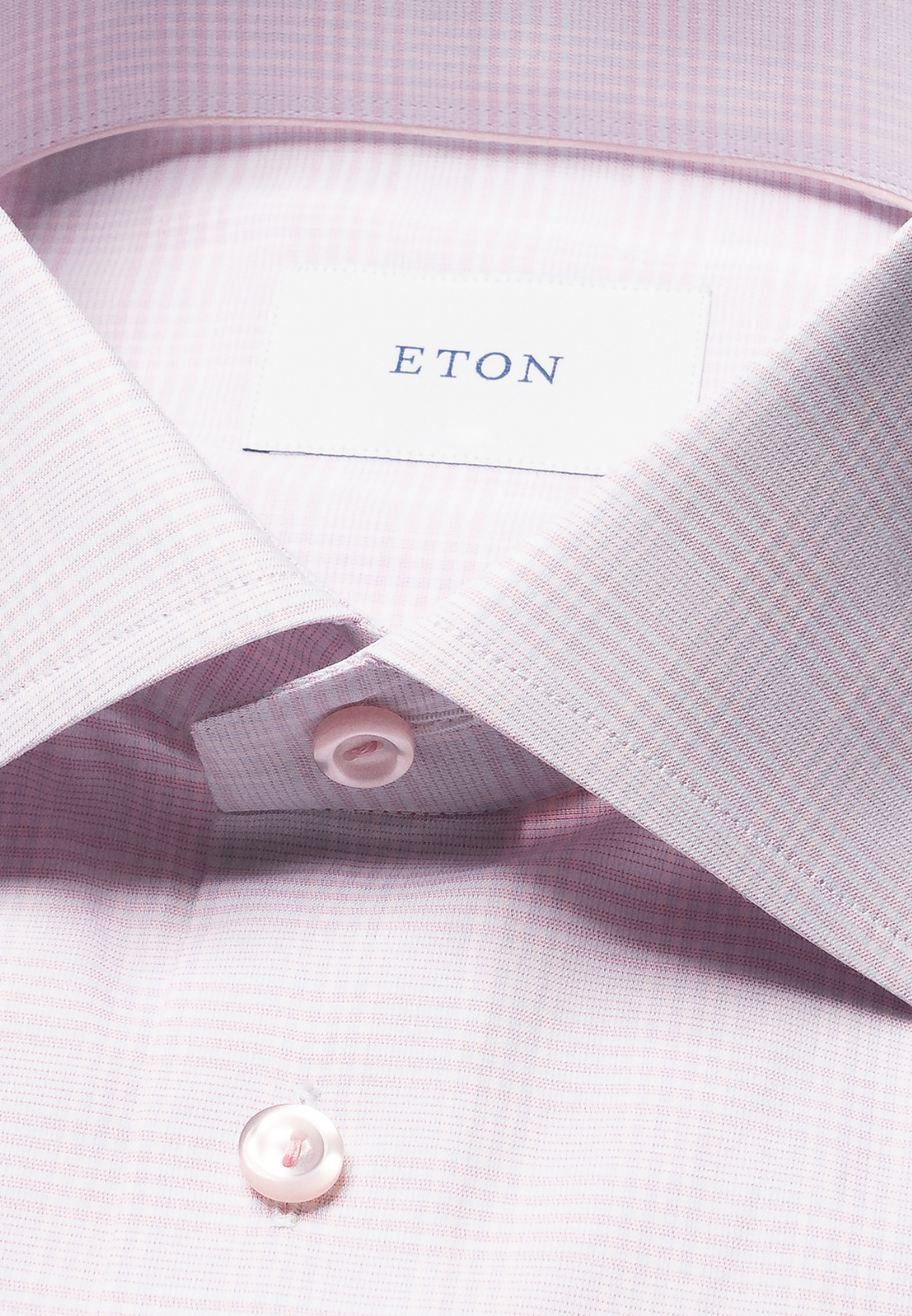 Prince of Wales Check Twill Shirt - Pink-15.5-ETON OF SWEDEN-Levy's Clothier