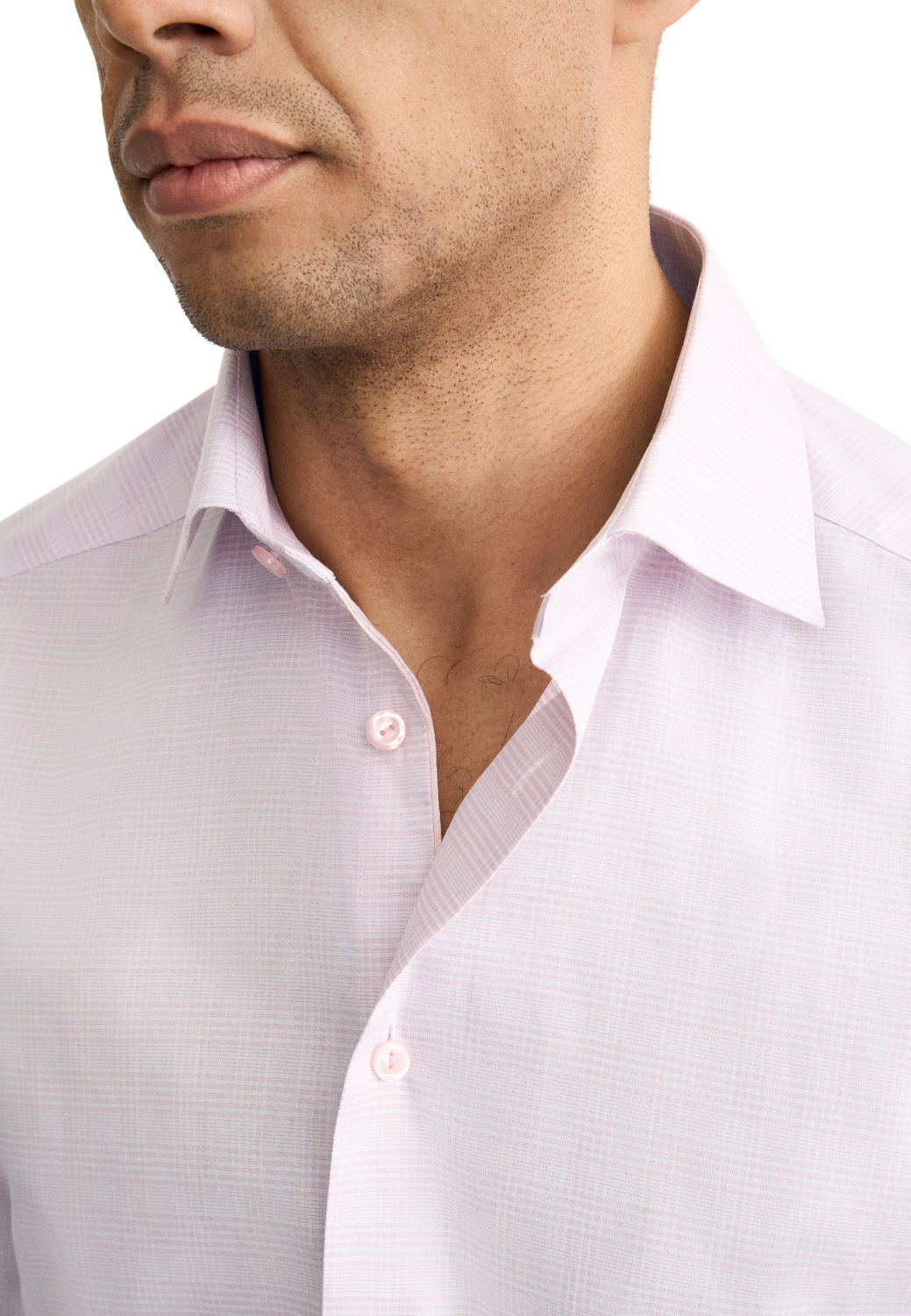 Prince of Wales Check Twill Shirt - Pink-15.5-ETON OF SWEDEN-Levy's Clothier