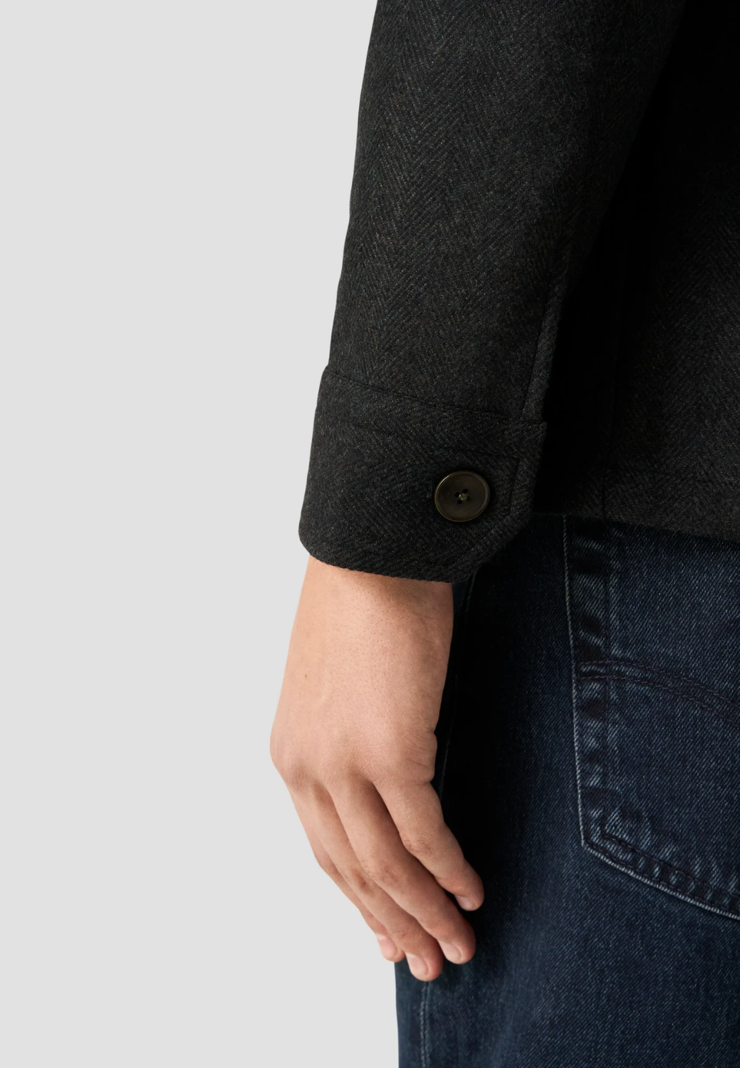 Herringbone Wool-Cashmere Chore Jacket - Green-M-GREEN-ETON OF SWEDEN-Levy's Clothier