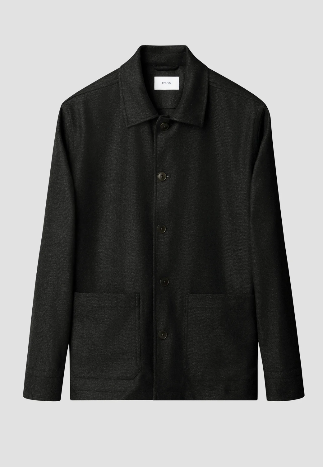 Herringbone Wool-Cashmere Chore Jacket - Green-M-GREEN-ETON OF SWEDEN-Levy's Clothier