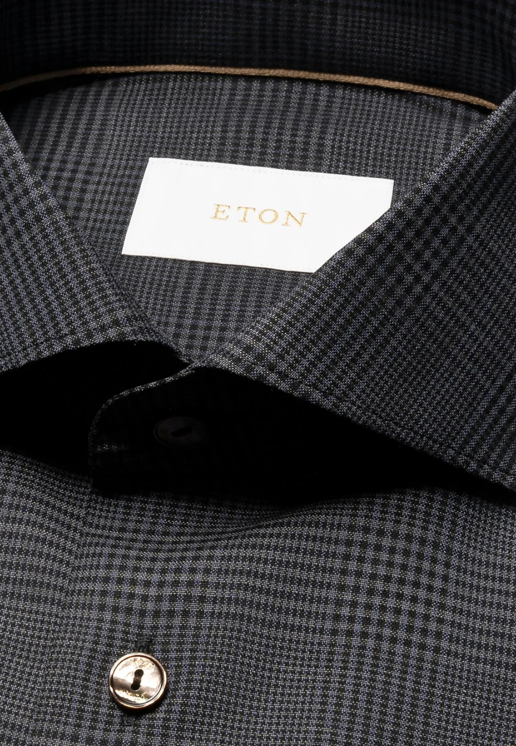 Check 120 Merino Wool Shirt-15.5-GREY-ETON OF SWEDEN-Levy's Clothier