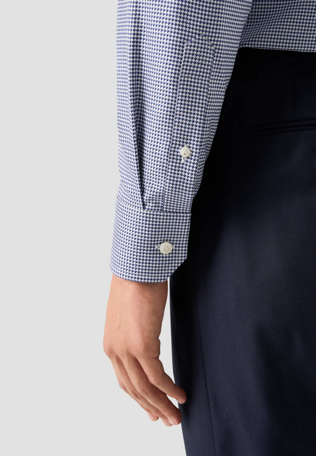 Houndstooth King Twill Shirt - Blue-15.5-BLUE-ETON OF SWEDEN-Levy's Clothier