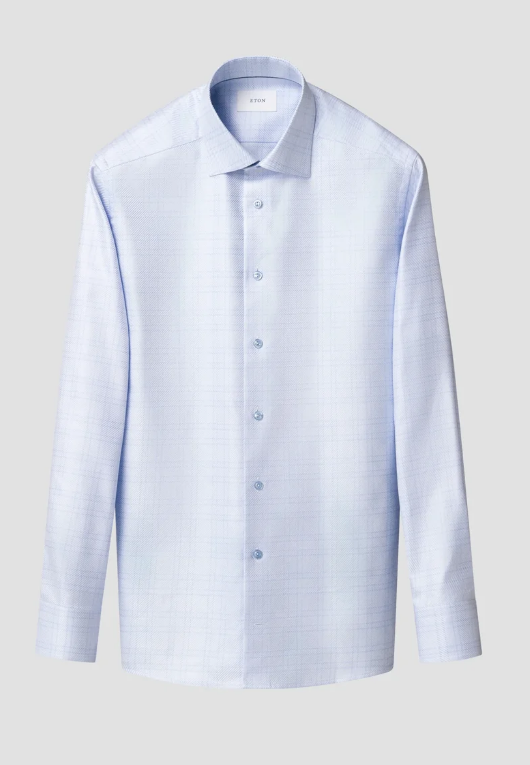 Check King Twill Shirt - Blue-15.5-BLUE-ETON OF SWEDEN-Levy's Clothier