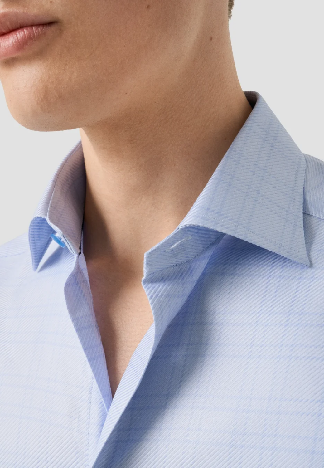 Check King Twill Shirt - Blue-15.5-BLUE-ETON OF SWEDEN-Levy's Clothier