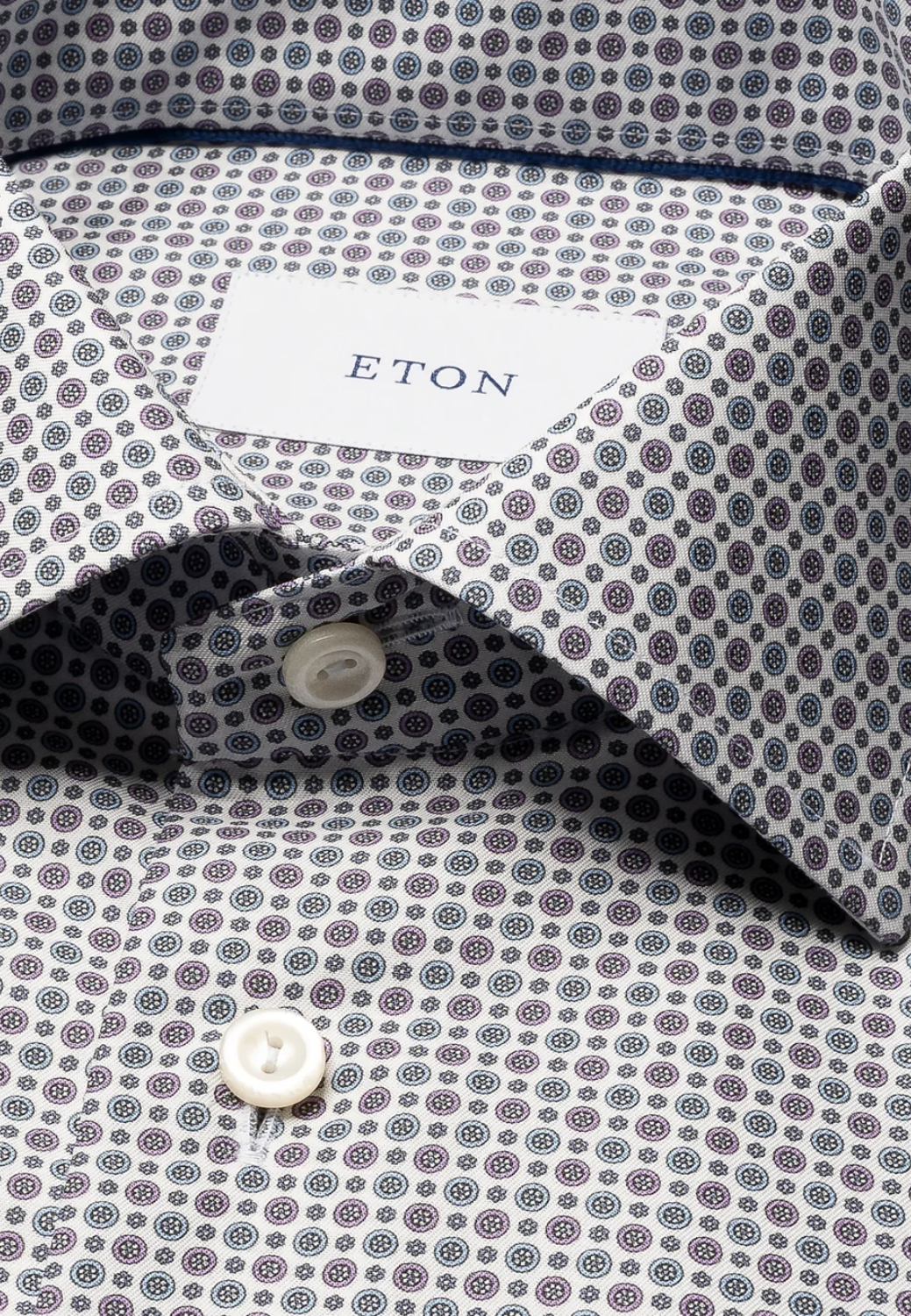 Micro Floral Print Shirt - Purple-15.5-PURPLE-ETON OF SWEDEN-Levy's Clothier
