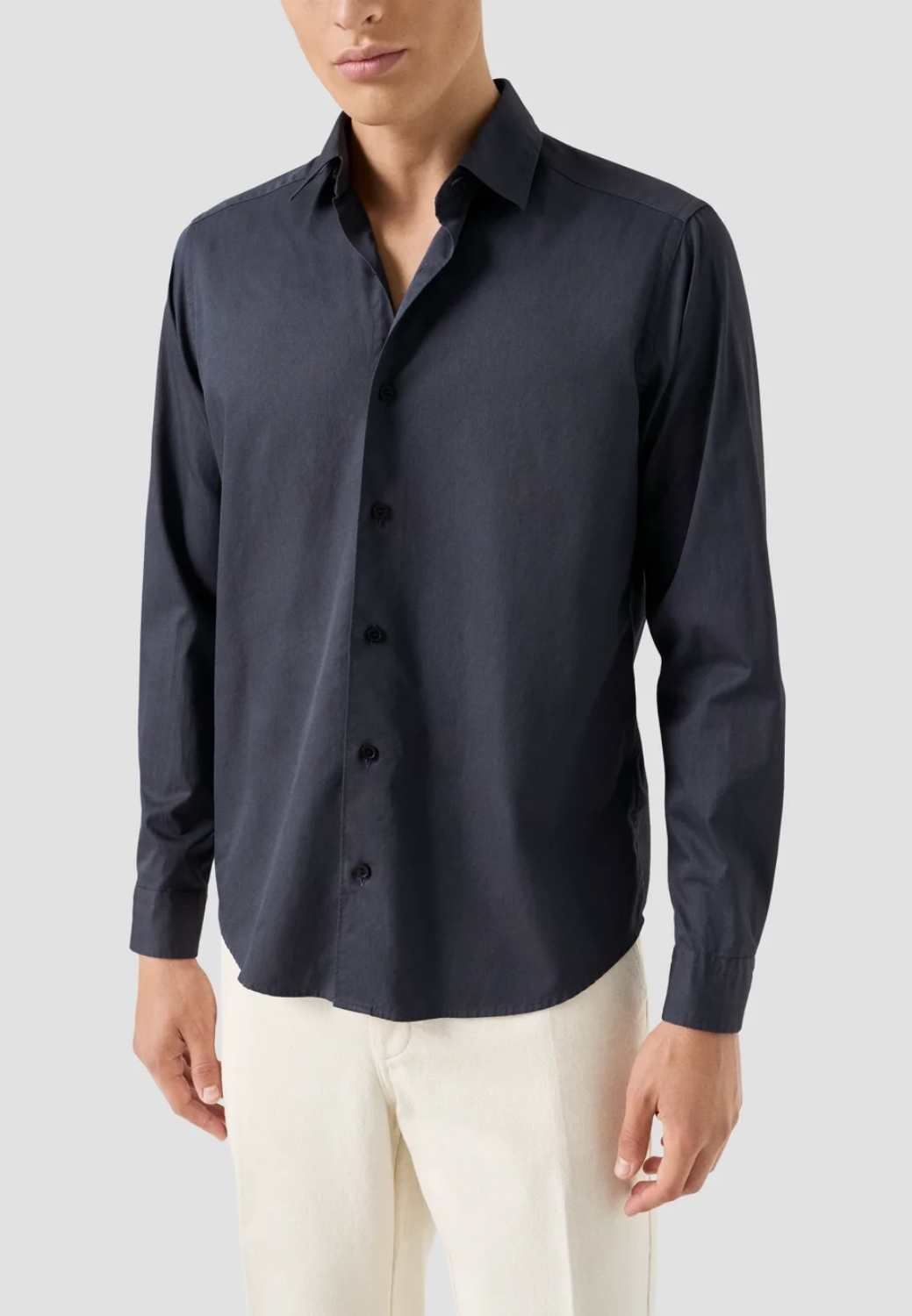 Garment Wash Twill Shirt-S-BLUE-ETON OF SWEDEN-Levy's Clothier