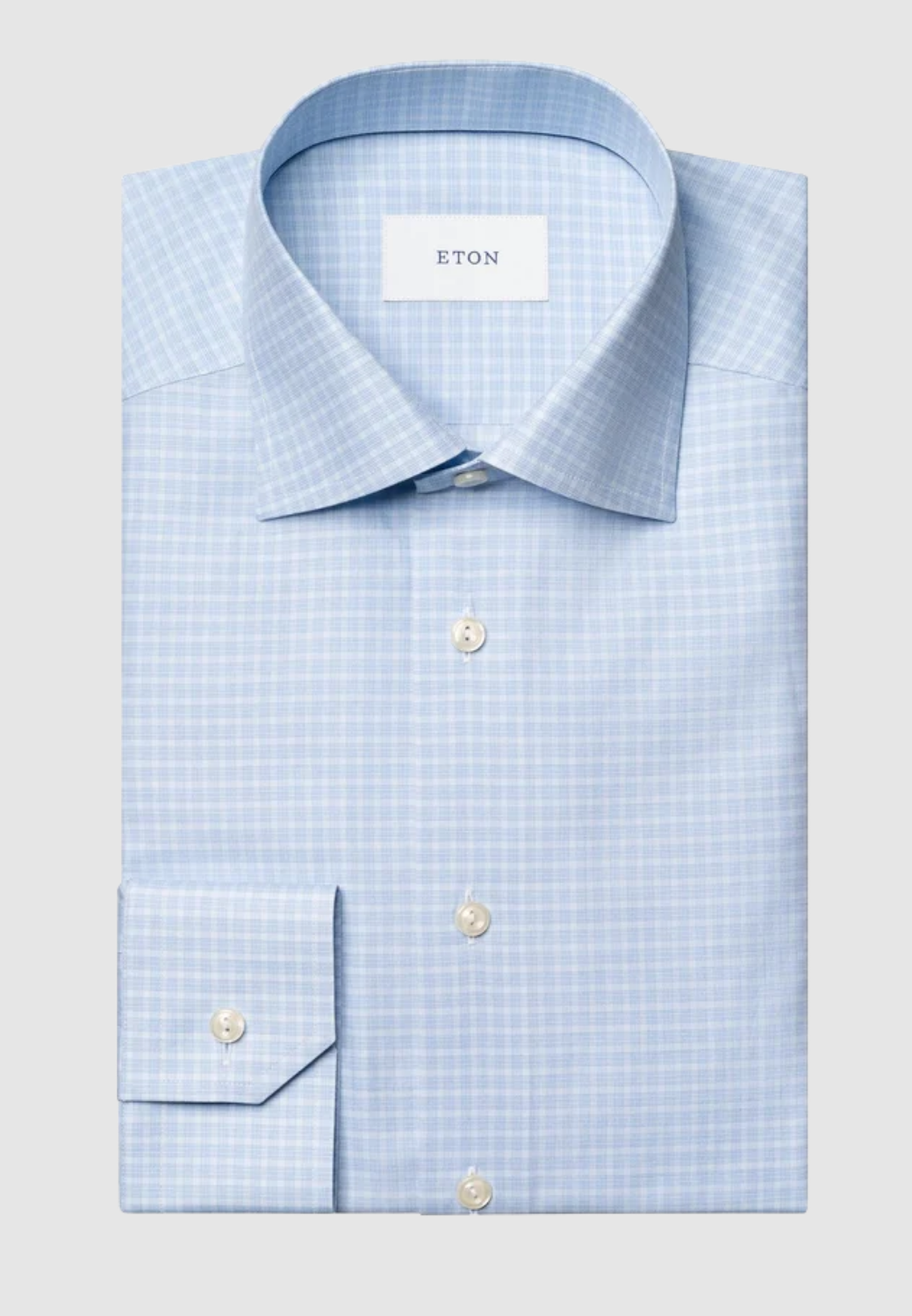 Contemporary Check Fine Twill Shirt-15.5-LIGHT BLUE-ETON OF SWEDEN-Levy's Clothier