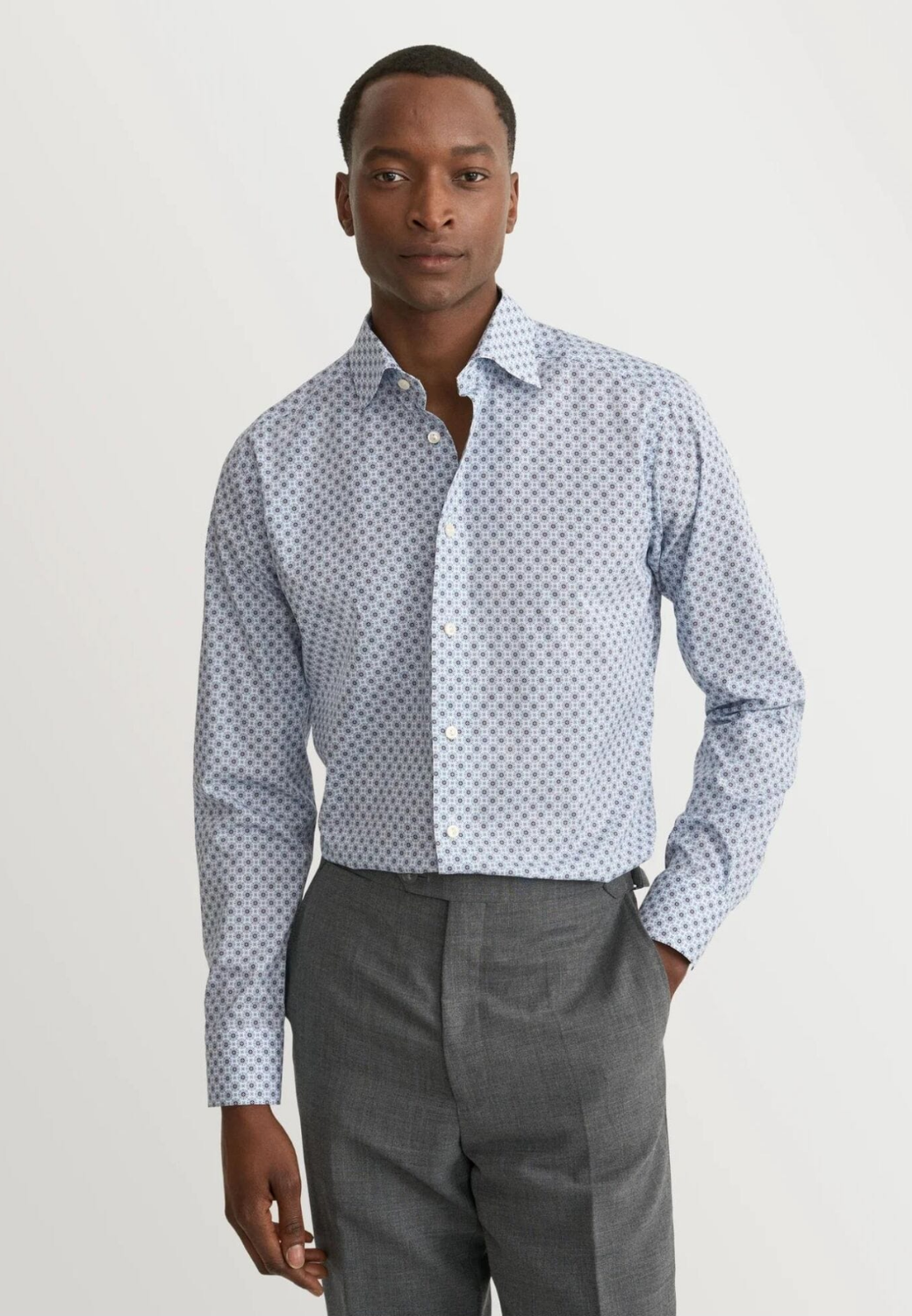 Contemporary Fit Shirt Geo-Print - Blue-16-ETON OF SWEDEN-Levy's Clothier