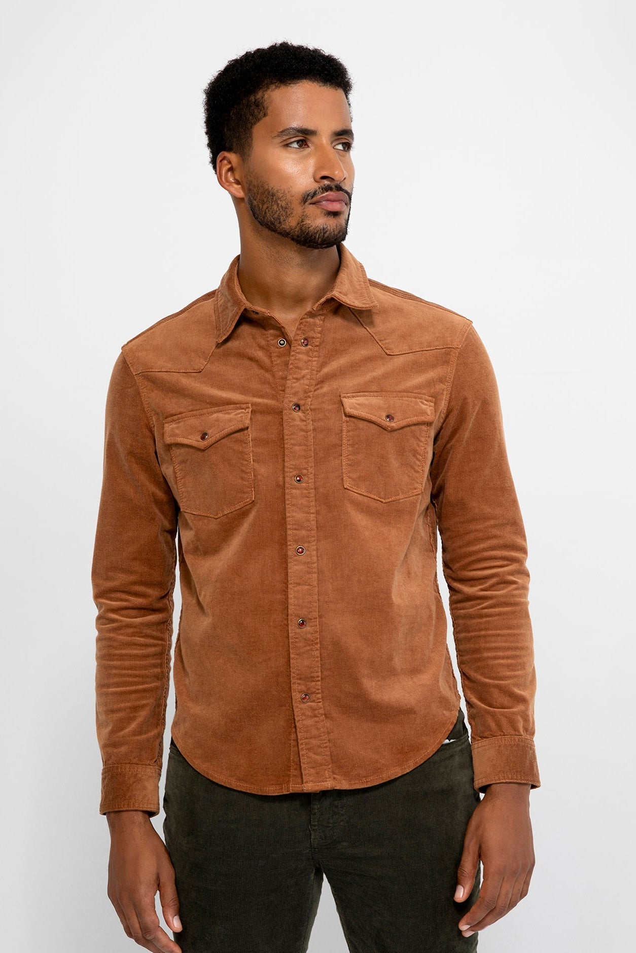 Eastwood Needle Cord Western Shirt Jacket – Saddle-Saddle-XS-MONFRÈRE-Levy's Clothier