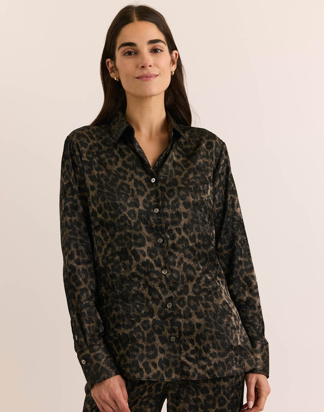 Margot Long Sleeve Animal Print Shirt-XS-Animal Print-HINSON WU-Levy's Clothier