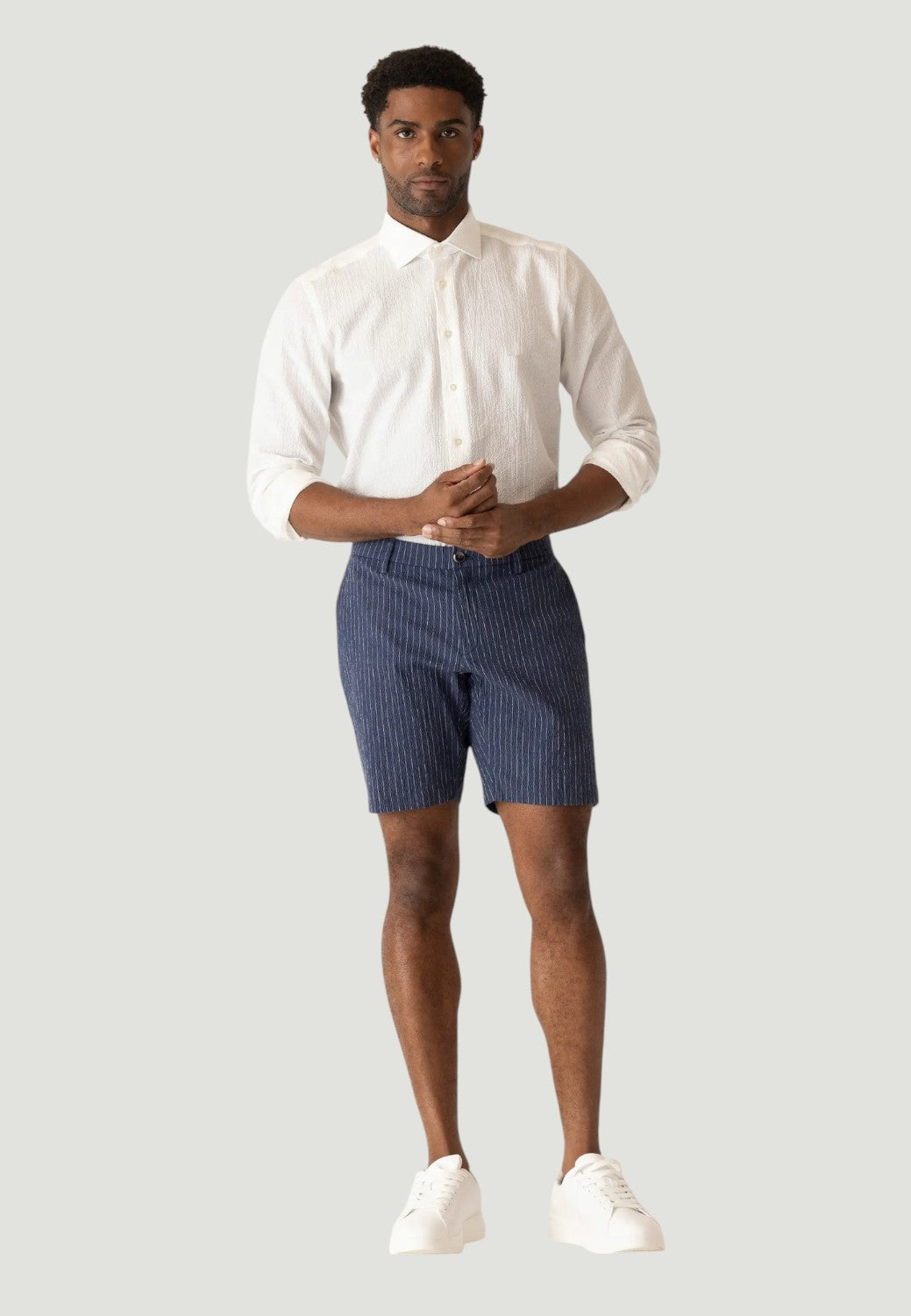 Oasis Seersucker Bermuda Shorts - Indigo