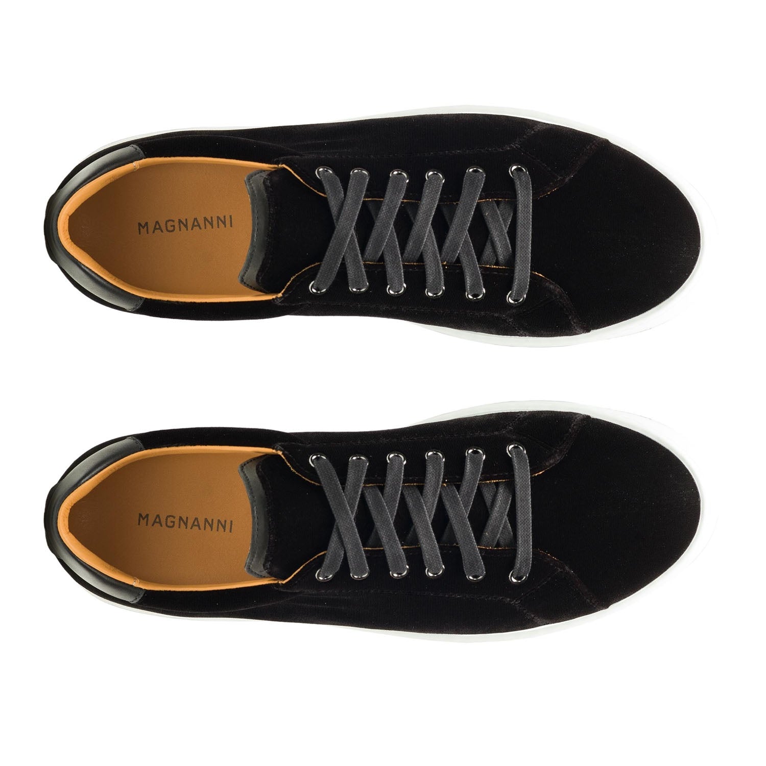 Dalia Velvet Sneaker-7 M-Black-Magnanni-Levy's Clothier